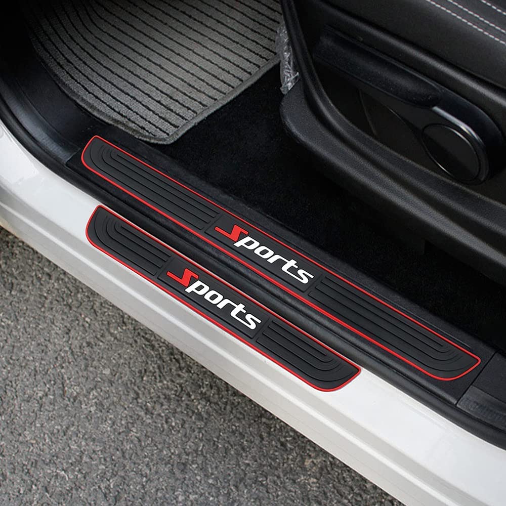 4PCS Universal Car Door Sill Protectors - Anti-Scratch & Waterproof for SUV Truck (Black) - Perfect for Car Entry Protection