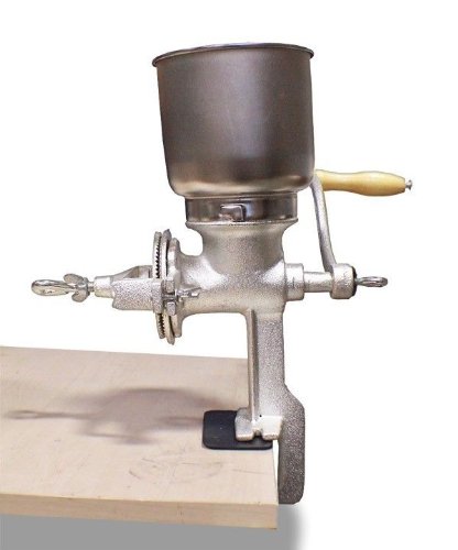 Premium Cast Iron Corn Grain Coffee Grinder Mill - Heavy Duty Manual Hand Crank for Fresh Coffee, Spices & Nuts - Perfect for Home, Camping & Off-Grid Use