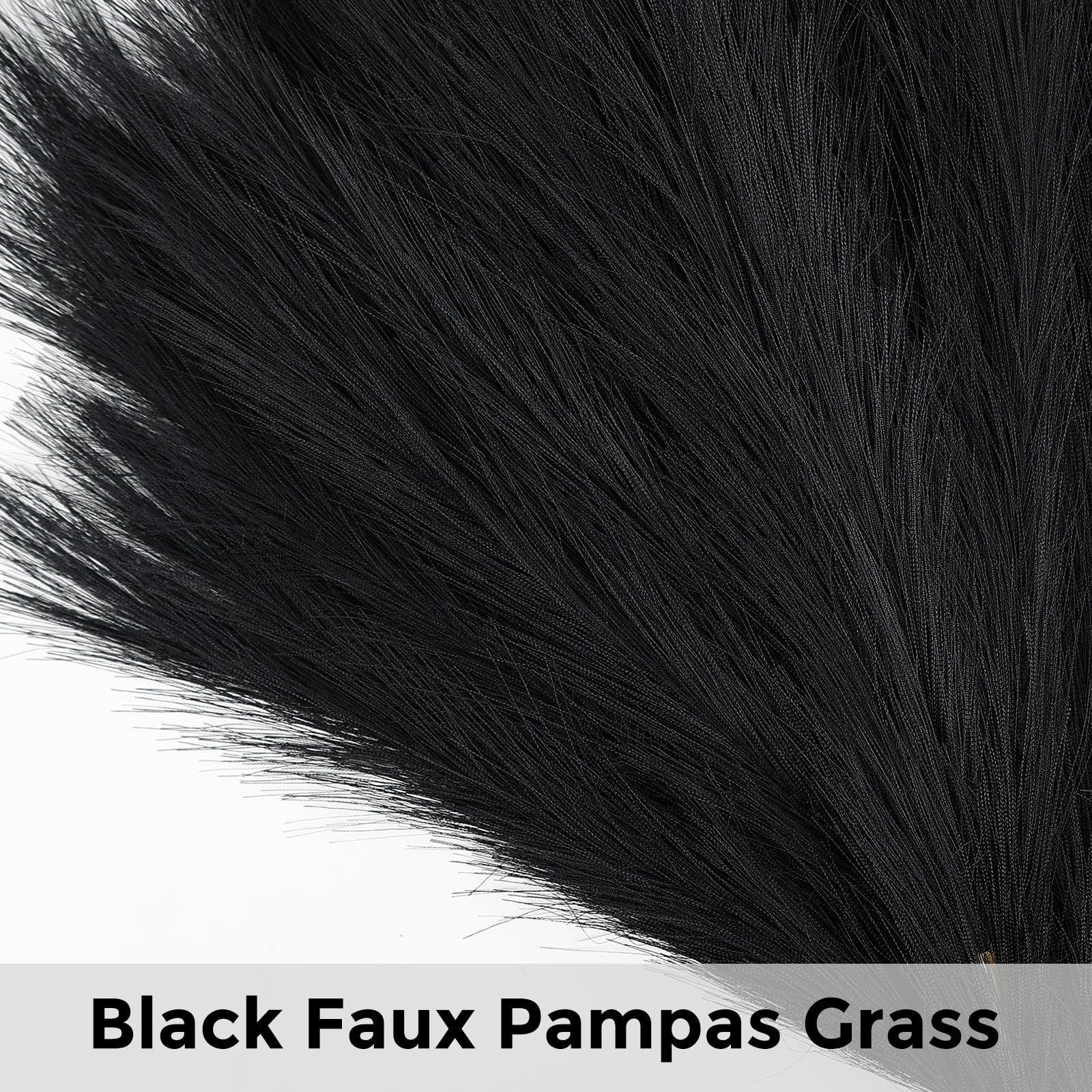 7 PCS 24 Inch Black Faux Pampas Grass Decor - Fluffy Artificial Pompous Grass Stems for Vase Filler, Table Centerpiece, Home, Office & Boho Wedding Decor - Perfect for Living Room, Bedroom & Event Styling