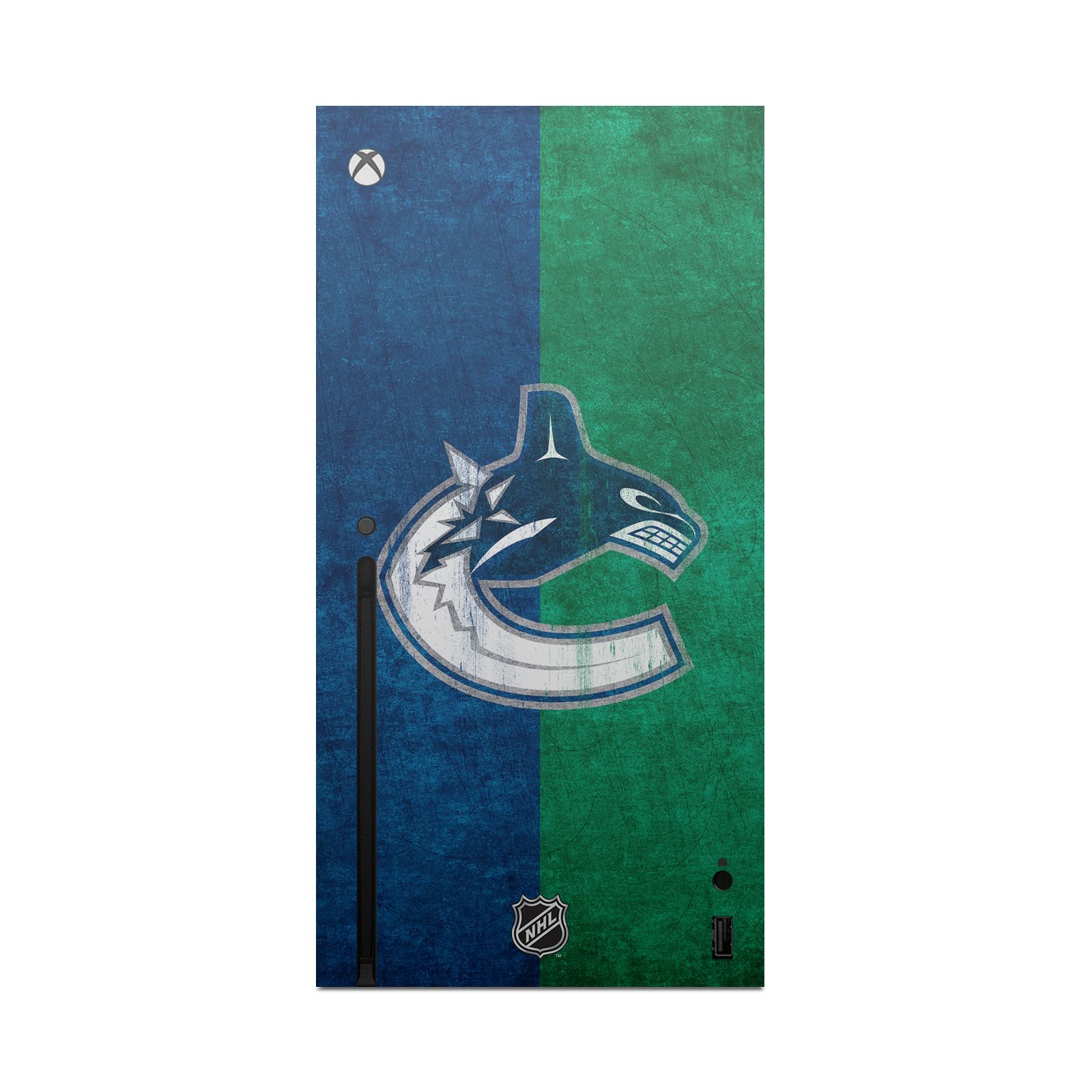 Official NHL Licensed Vancouver Canucks Distressed Vinyl Skin Sticker - Compatible with Xbox Series X Console & Controller Bundle - Perfect for Gaming Setups & Sports Fan Decor