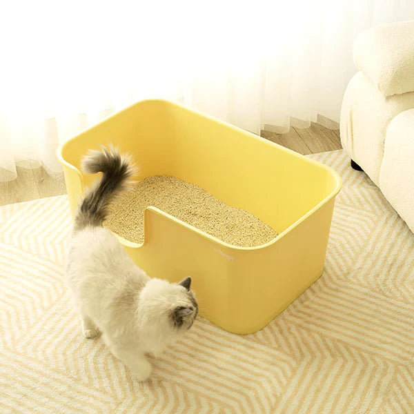 Premium Mango Open Litter Box for Large Cats - Extra Spacious Design for Comfortable Use | Ideal for Maine Coons, Ragdolls & Big Breeds | Perfect for Home, Apartment & Multi-Cat Households