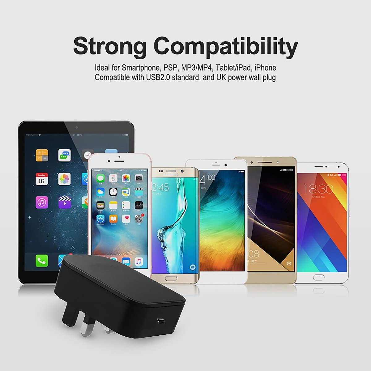 20W USB C Fast Charger for Samsung Galaxy Z Flip 4/5/6 & Z Fold 4/5/6 - PD Quick Charging Block with USB C Cable - UK Plug - Black | Perfect for Travel, Office & Home Charging