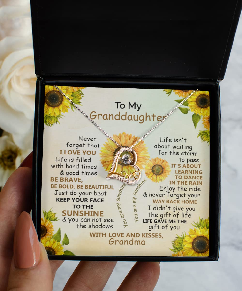 Granddaughter Necklace - Heartfelt Jewelry Gift from Grandma for Birthday, Graduation, Wedding | Sterling Silver Love Pendant for Special Occasions & Family Bonding Moments