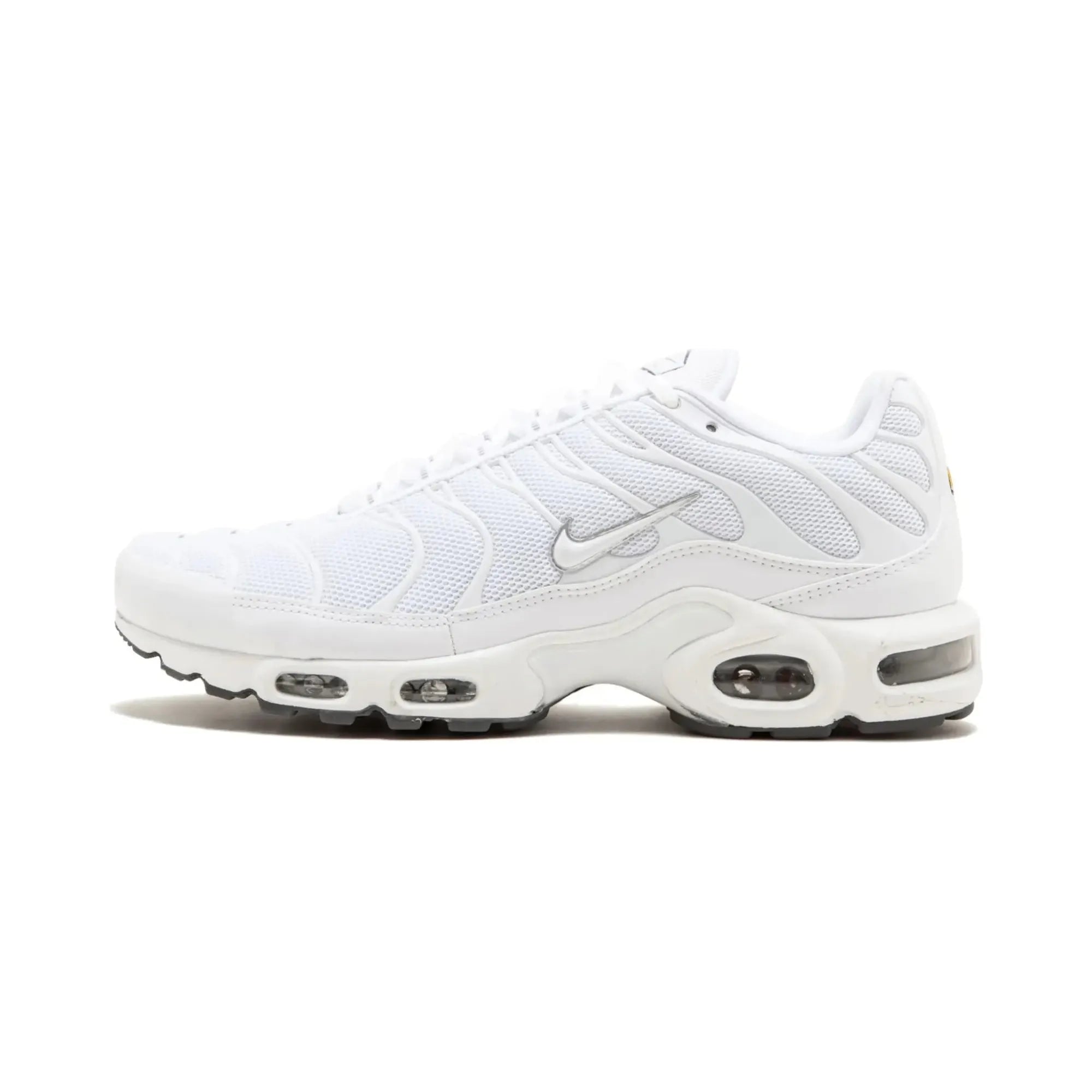 Nike Air Max Plus TN Triple White Men's Running Shoes - Lightweight Comfort for Gym, Workout & Casual Wear