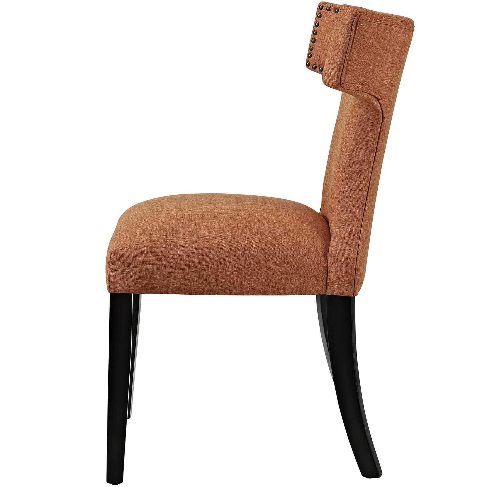 Modern Contemporary Urban Design Fabric Dining Chairs, Set of 2 - Orange Kitchen Side Chairs for Dining Room, Breakfast Nook & Small Space Decor