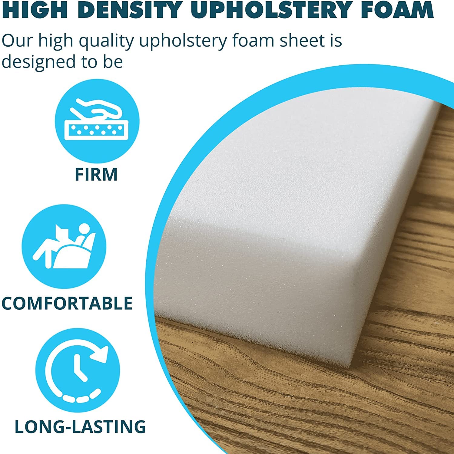 Foamma 9” x 24” x 24” High Density Outdoor Couch Cushion Replacement (1 Pack) - Durable Square Foam Pad for Patio Furniture, Sofa Cushion Support & Upholstery Padding - Perfect for Outdoor Lounging, Sunroom Seating & Backyard Comfort - Cover Not Included