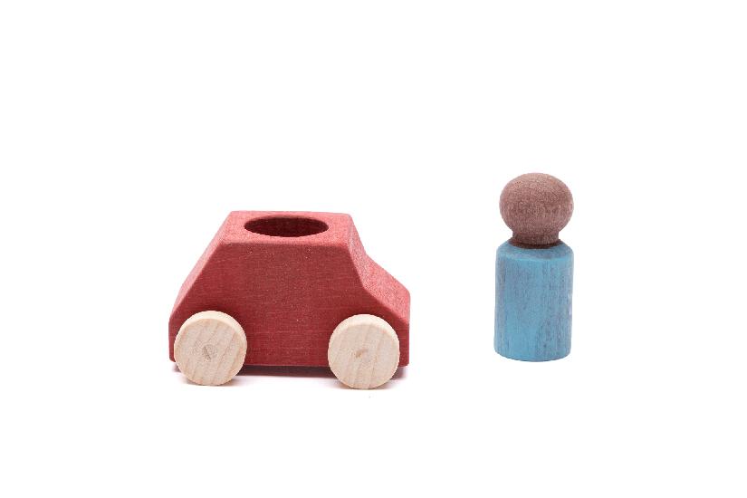 Red with Turquoise Figure
