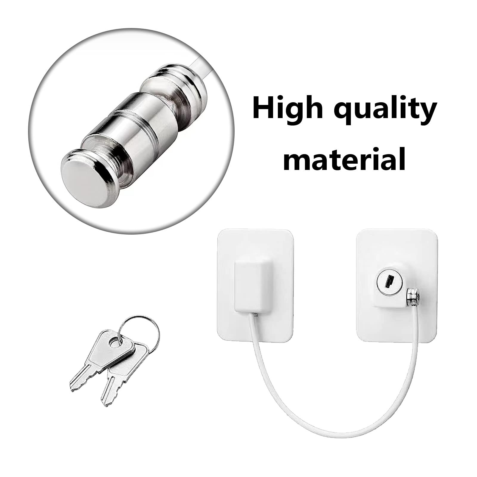 Child Safety Cabinet Latches - 2 Pack Self Adhesive Window & Door Locks for Baby Proofing - Secure Fridge, Cabinets & Drawers - White Childproof Locks for Home Safety (Perfect for Kitchens, Bathrooms & Nursery Areas)