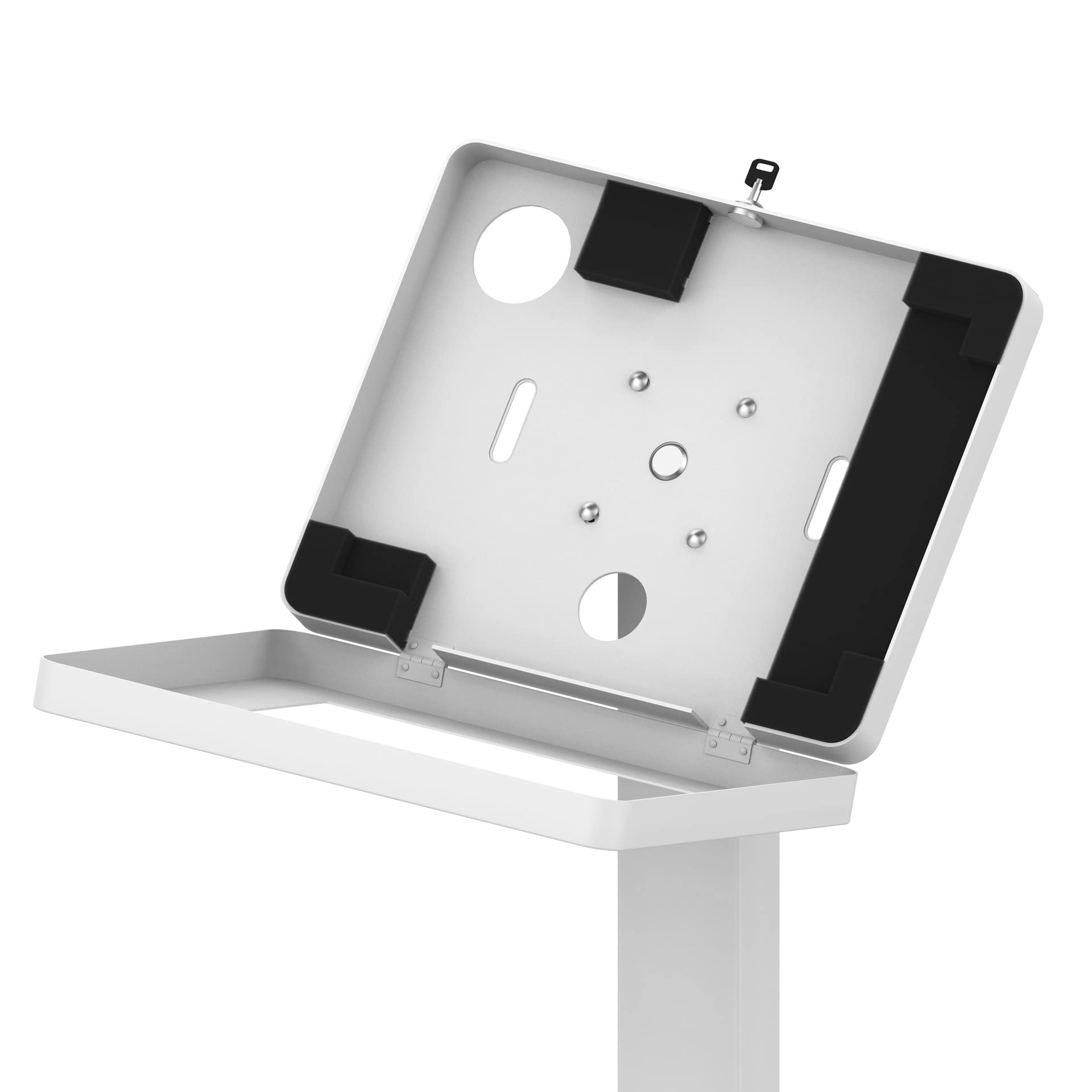 360° Adjustable Thin Floor Stand for iPad 11 (A16), Pro 11-inch M4, Air 11-inch M3, 10th Gen & Galaxy Tab - Tall Standing Kiosk Display with Charger Access & Lock - Perfect for Retail Stores, Exhibitions & Interactive Displays