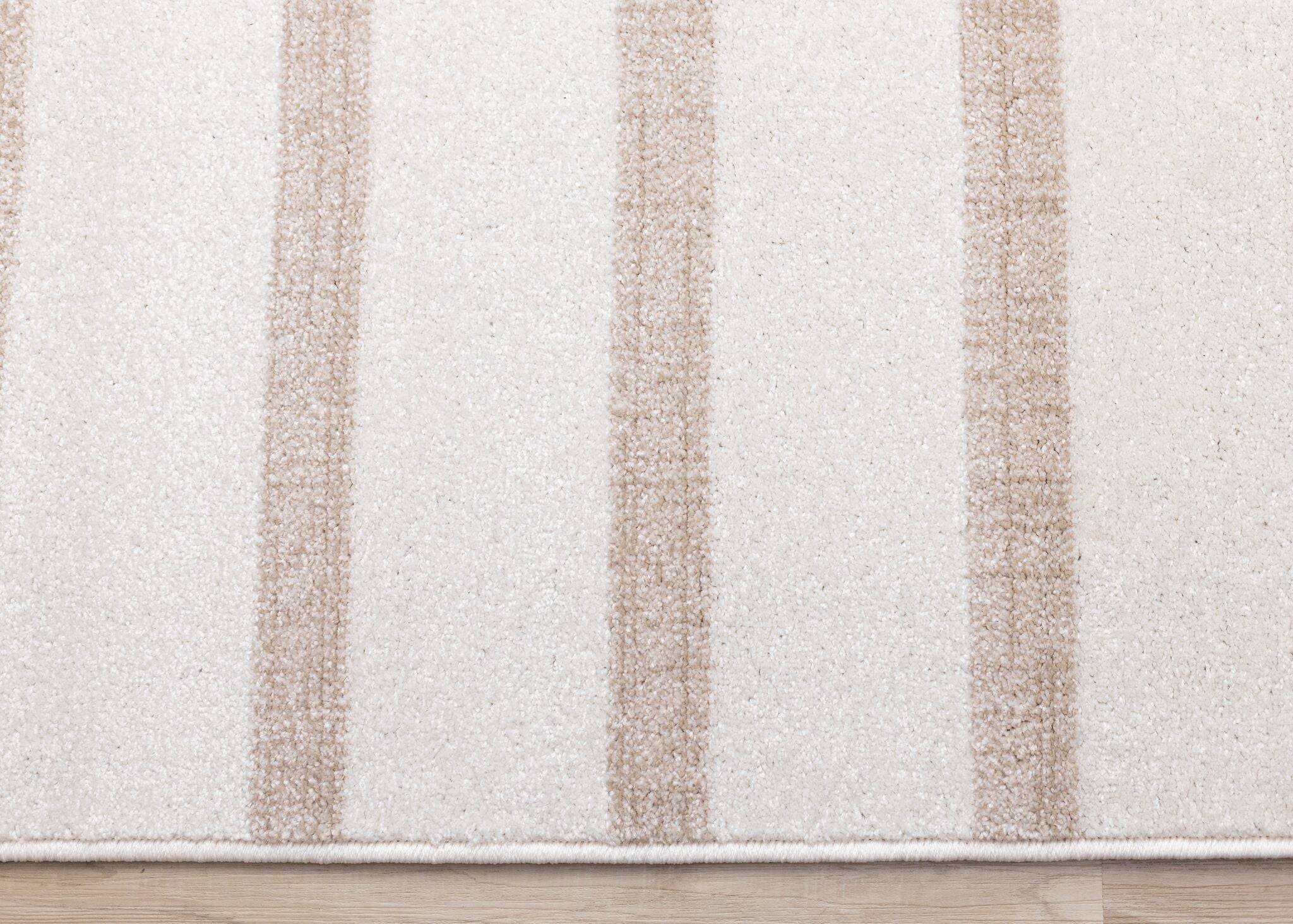 Beachwood Stripes 6'7 x 9'10 Striped Area Rug in Cream - Soft Living Room Carpet for Bedroom Decor, Cozy Home Accent Rug