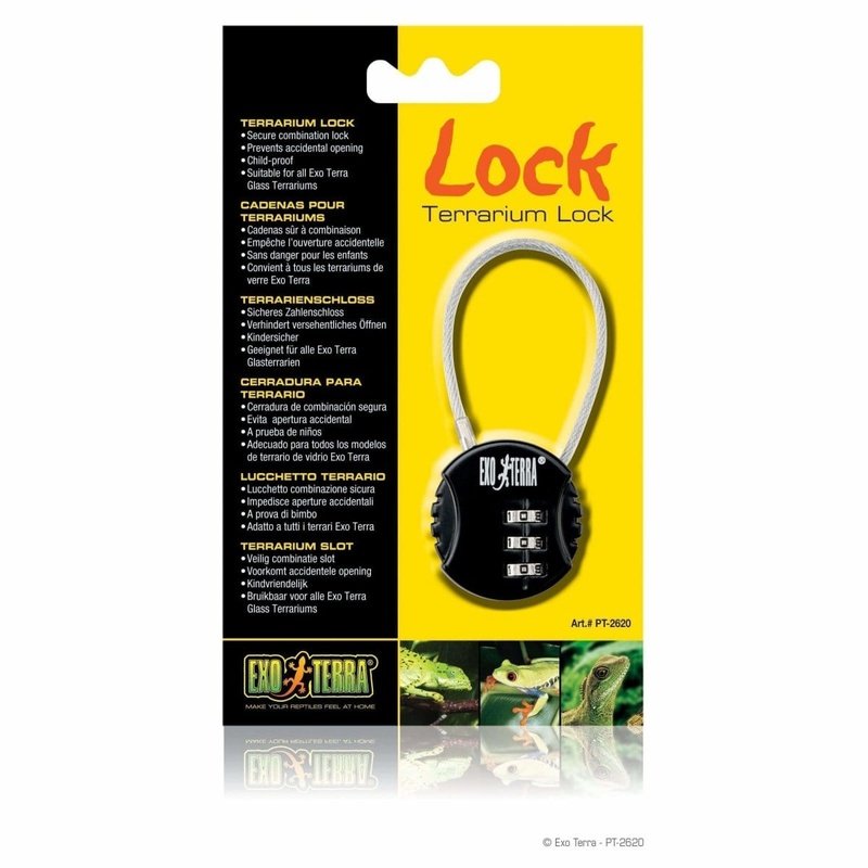 Exo Terra Metal Terrarium Lock - Secure Reptile Enclosure Latch for Glass Terrariums - Ideal for Snakes, Lizards & Geckos - Perfect for Home & Pet Store Use