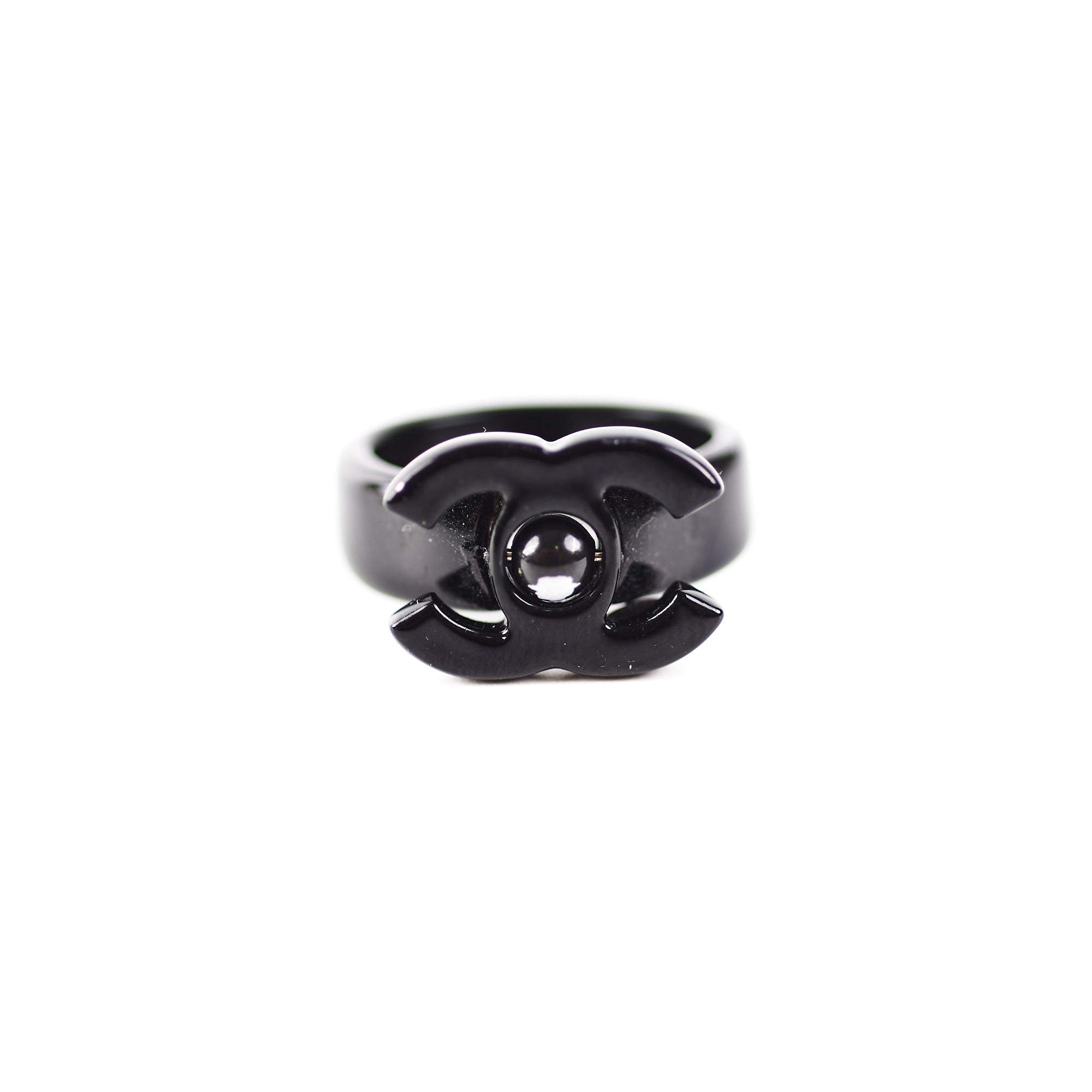 Chanel Black Fashion Ring for Women - Elegant Jewelry Gift for Birthday, Anniversary & Special Occasions