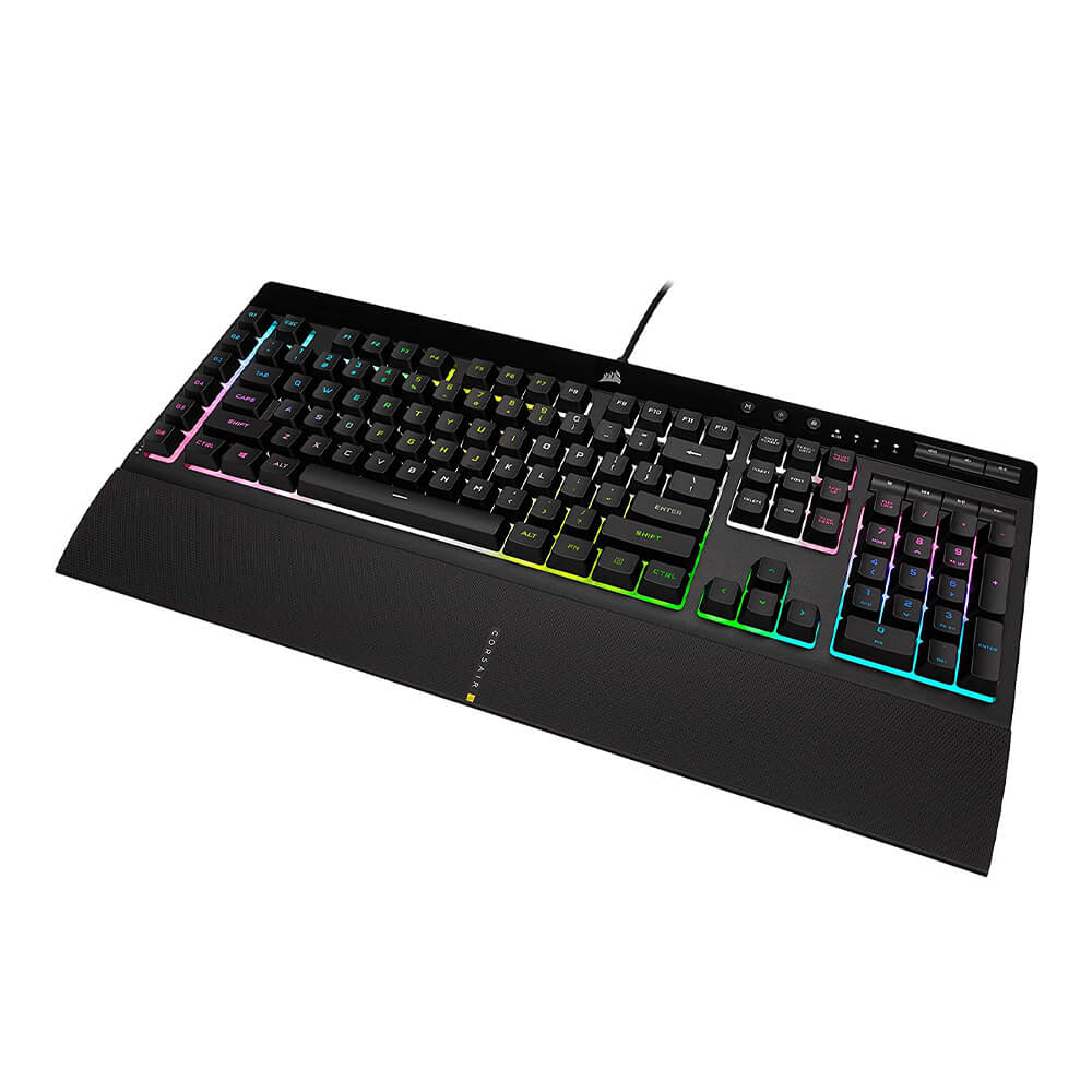 Corsair K55 RGB Pro XT Mechanical Gaming Keyboard - Wired USB RGB Backlit Keyboard with 6 Programmable Macro Keys for PC Gaming, Streaming & Office Work