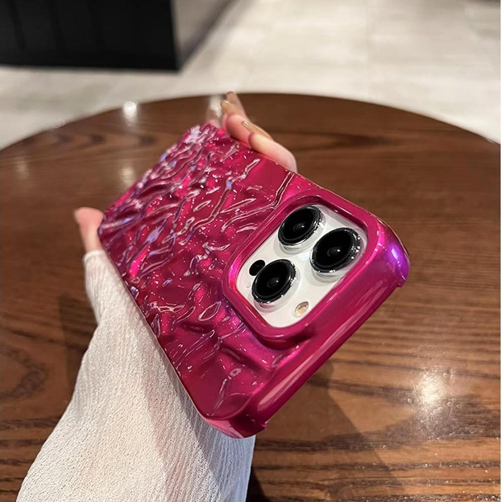 **Pink Luxury 3D Electroplated iPhone 15 Pro Max Case - Slim Soft Protective Cover for Women & Girls | Fashionable Girly Design for Daily Use, Work & Travel**