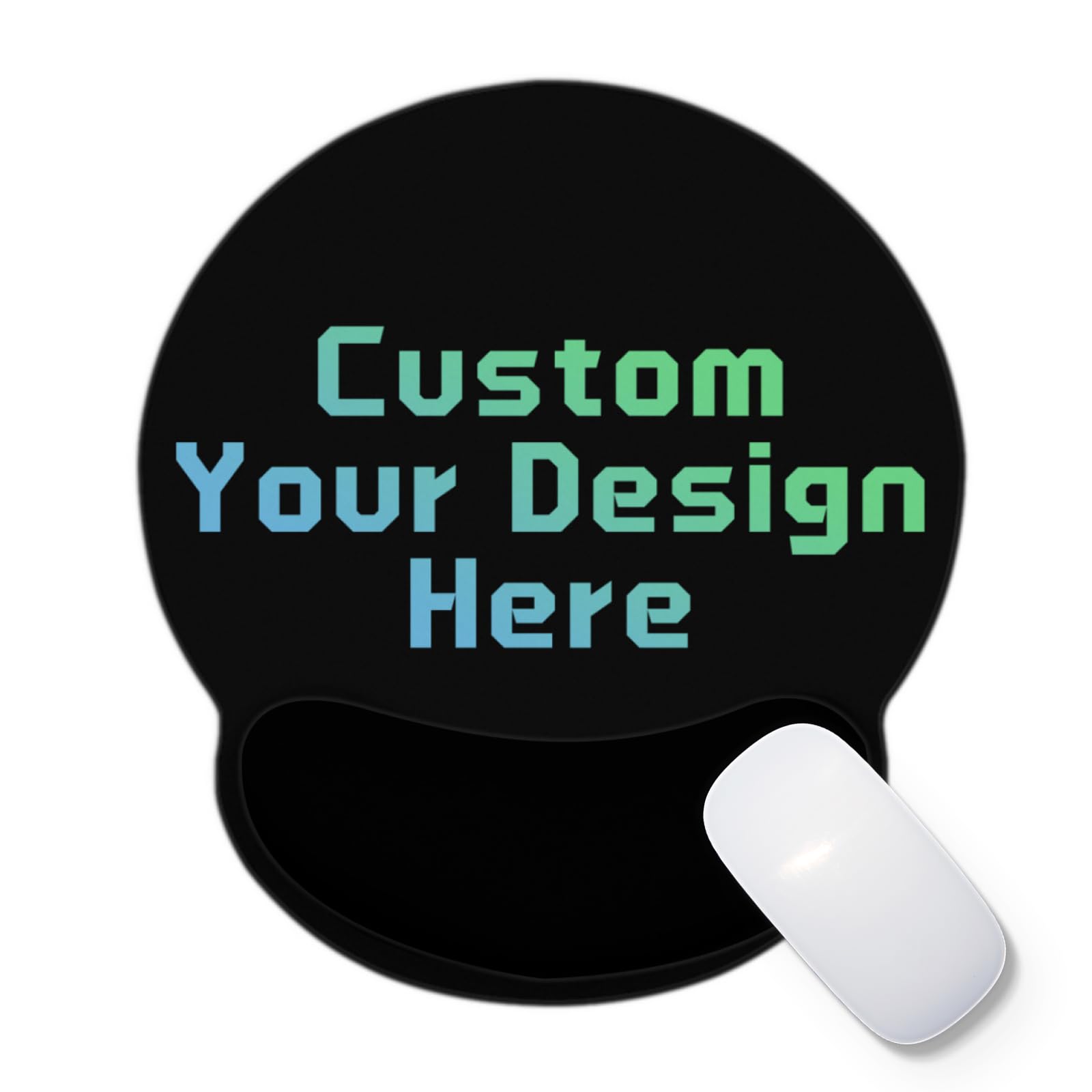 Custom Mouse Pad with Wrist Support - Personalized Desk Mat with Your Logo/Text/Image - Ergonomic Mousepad for Home Office & Gaming - Non-Slip Silicone Base for Computers, Laptops & Workstations