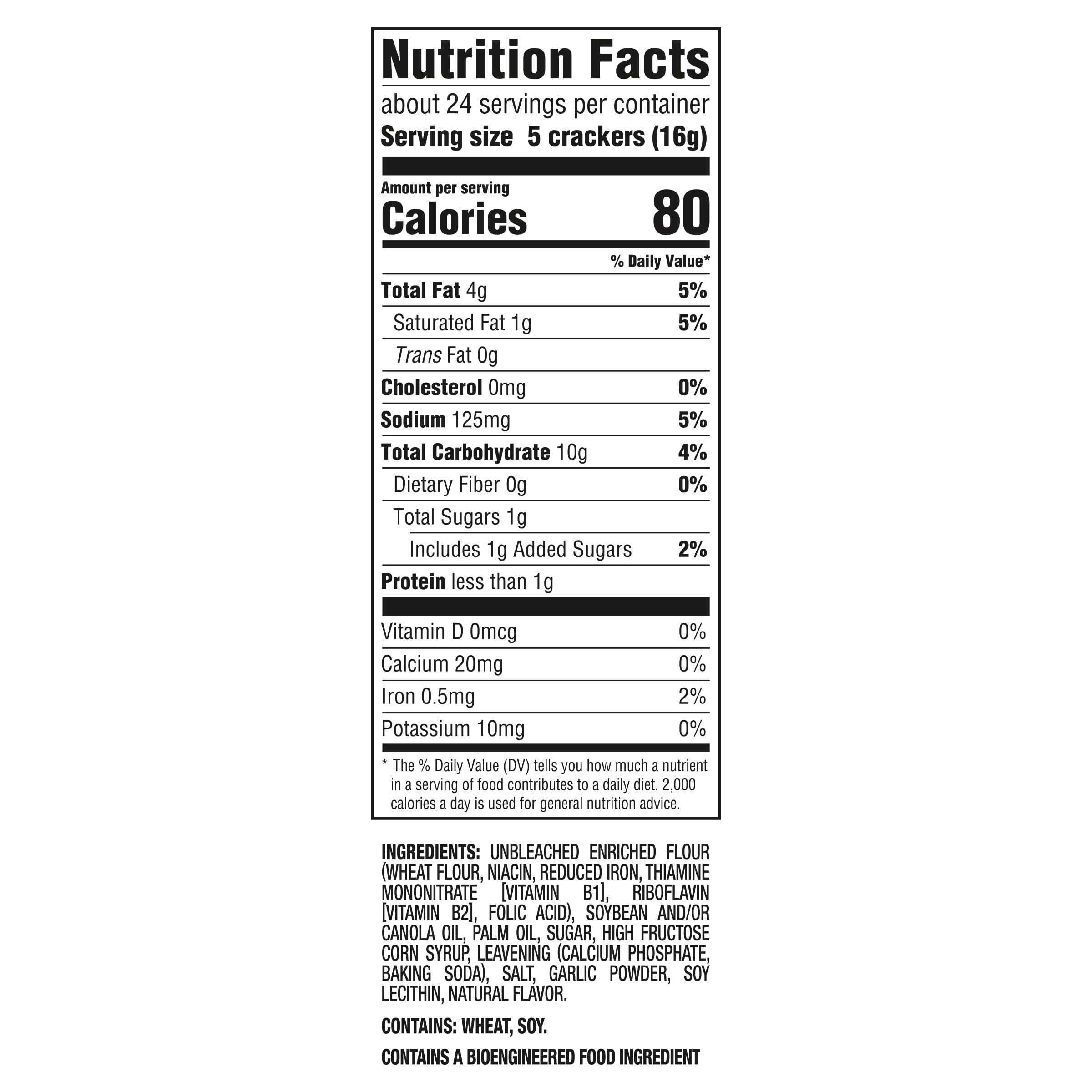 RITZ Garlic Butter Crackers - Delicious Savory Snacks for Kids & Adults - Perfect for Lunch Boxes, Parties & On-the-Go - 13.7 oz Pack