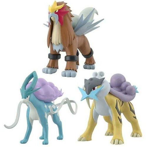 Bandai Pokemon Scale World Johto Legendary Beasts Figure Set - Raikou, Entei & Suicune Collectible Action Figures | Perfect for Display, Gaming Battles & Pokemon Fans Collection