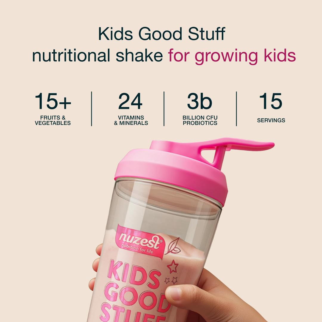Nuzest Kids Good Stuff Vegan Smoothie Mix - Rich Chocolate Multivitamin Protein Shake for Children | Dairy-Free Nutritional Supplement for Growth & Development | 225g/7.9oz (15 Servings) | Perfect for School Lunches, After-School Snacks & Healthy Desserts