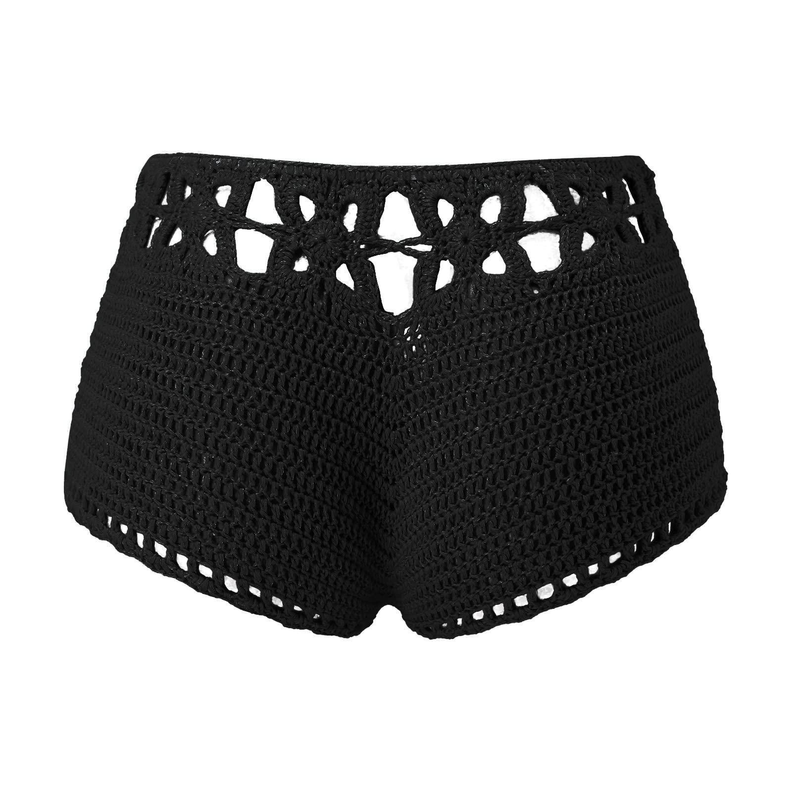 Women's Knit Crochet Shorts - Comfort Elastic Waist Summer Lounge Pants for Beach & Home