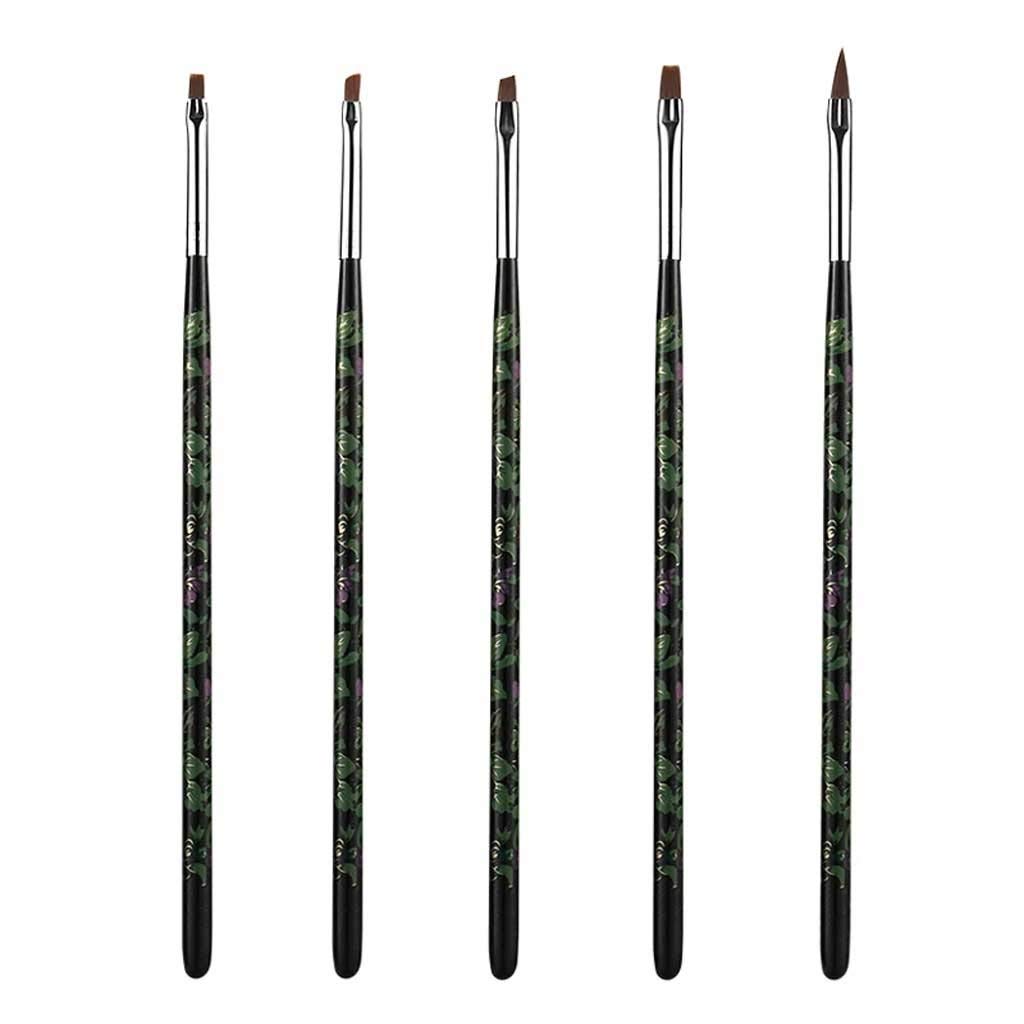 5PCS Nail Art Brush Set for Acrylic & Gel Manicure - Professional 3D Painting, Drawing & Design Tools for DIY Nail Art & Salon Use - Perfect for Home, Salon, and Phototherapy Gel Nail Designs