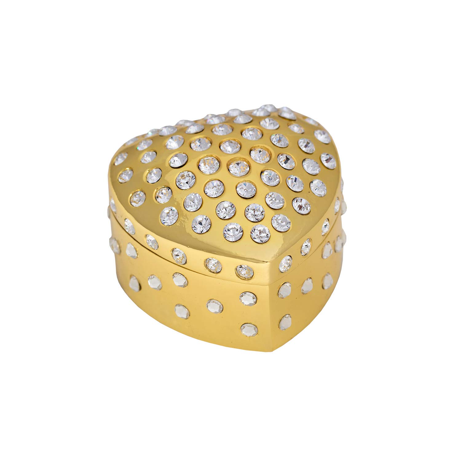 Sempre Heart Gold Jewelry Box - Elegant Gift Box for Necklaces, Rings & Bracelets - Perfect for Valentine's Day, Anniversary & Birthday Gifts