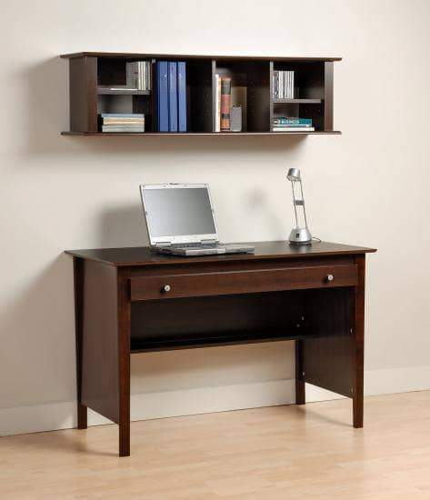 Wall Mounted Desk Hutch with Storage Shelf - 2 Color Options for Home Office & Study Room Organization