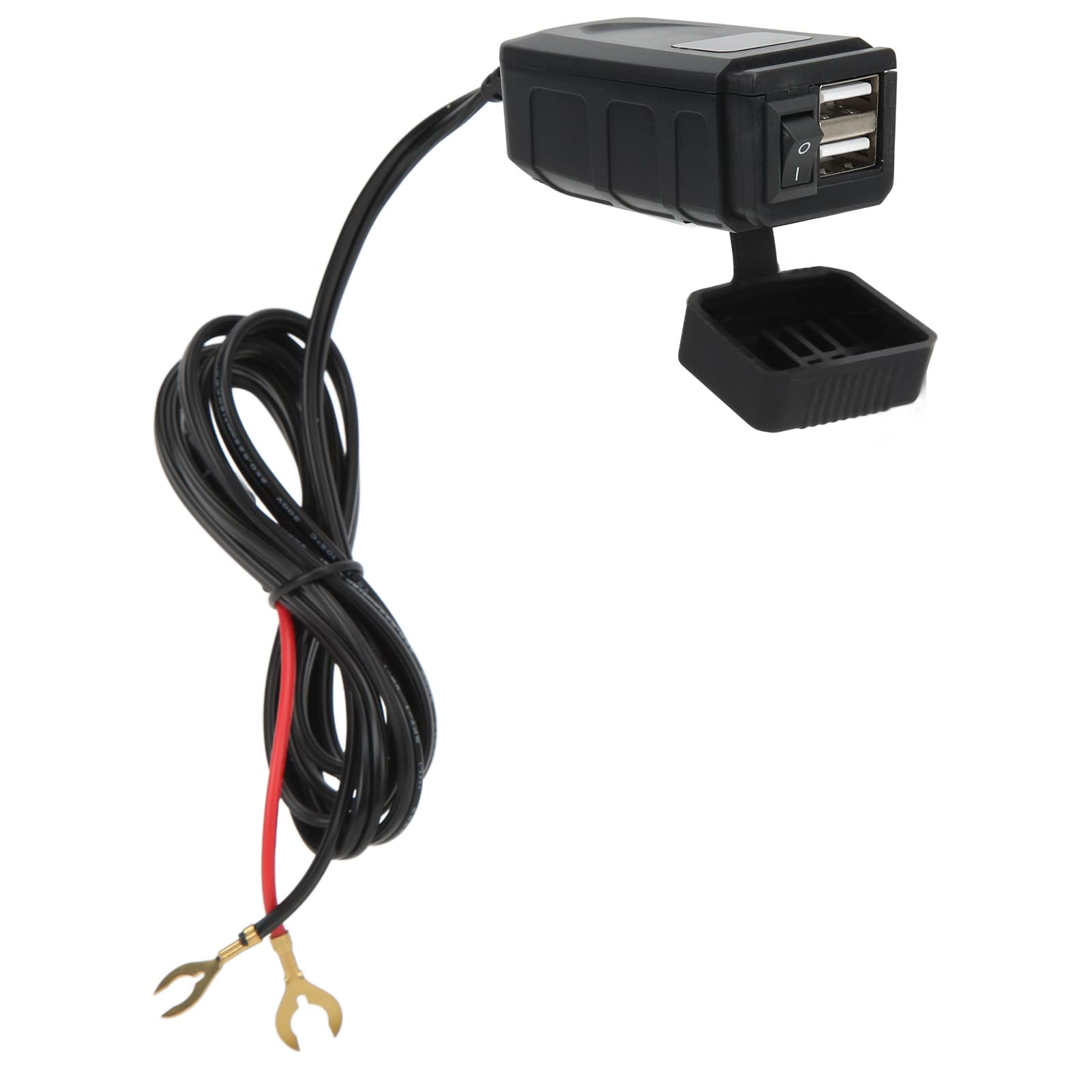 QC3.0 Fast Charging Motorcycle USB Charger with Voltage Monitor & Overcurrent Protection - Waterproof 12V/24V Power Outlet for Smartphone, GPS, Tablet (Ideal for Road Trips, Motorcycle Tours & Outdoor Adventures)