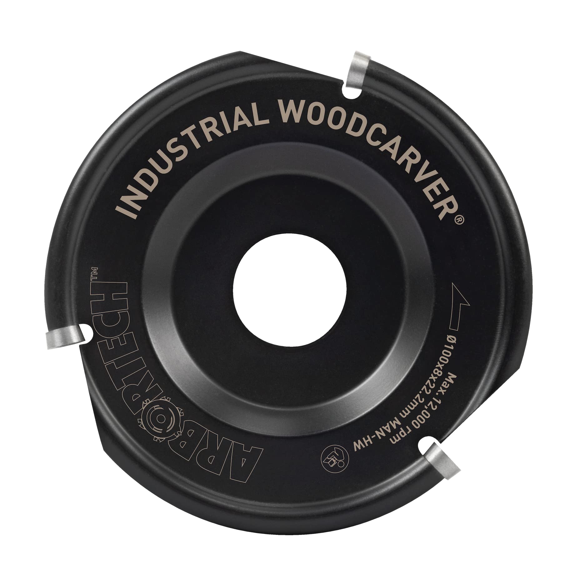 ARBORTECH Industrial Woodcarver – 100mm Carbide Wood Carving Disc for Angle Grinder | Heavy-Duty Woodworking Tool for Furniture Making, DIY Projects & Sculpting