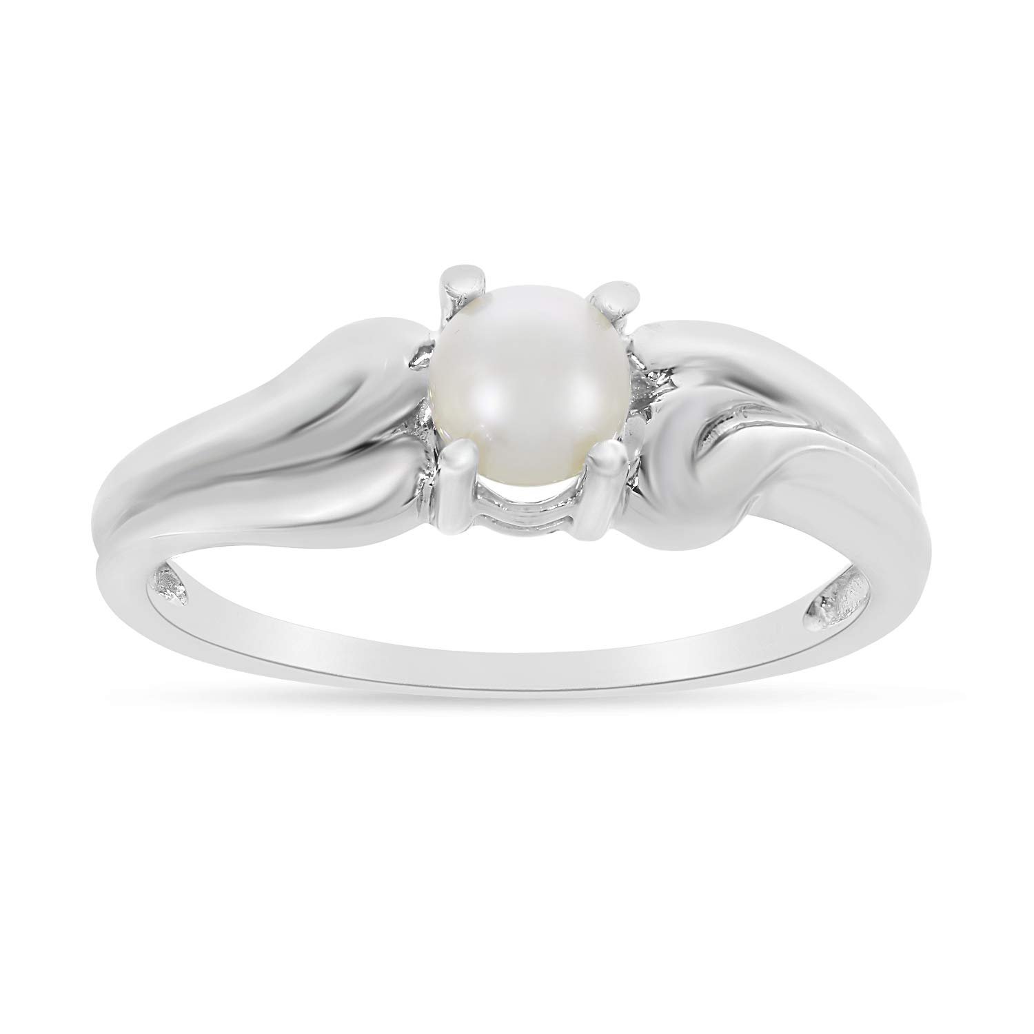 14K White Gold Freshwater Cultured Pearl Ring for Women - Elegant & Timeless Jewelry Gift for Anniversary, Wedding, or Special Occasions