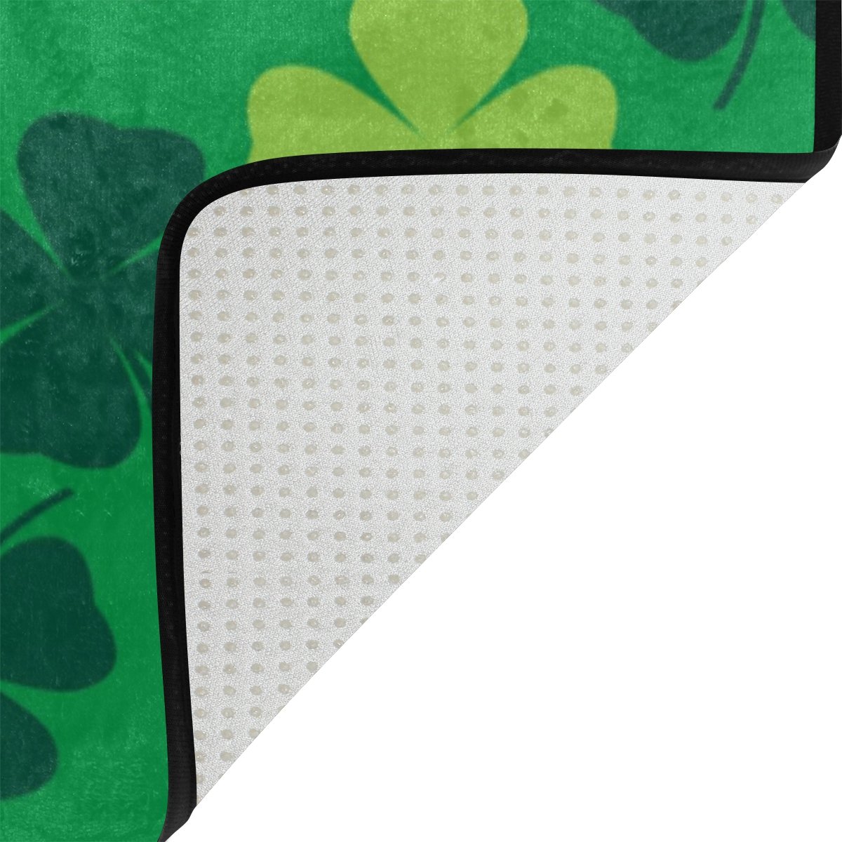 ALAZA Green Clover Leaves Saint Patrick's Day Rug - 7' x 5' Shamrock Area Carpet for Living Room, Bedroom, Dorm | Irish-Themed Home Decor & Party Floor Mat