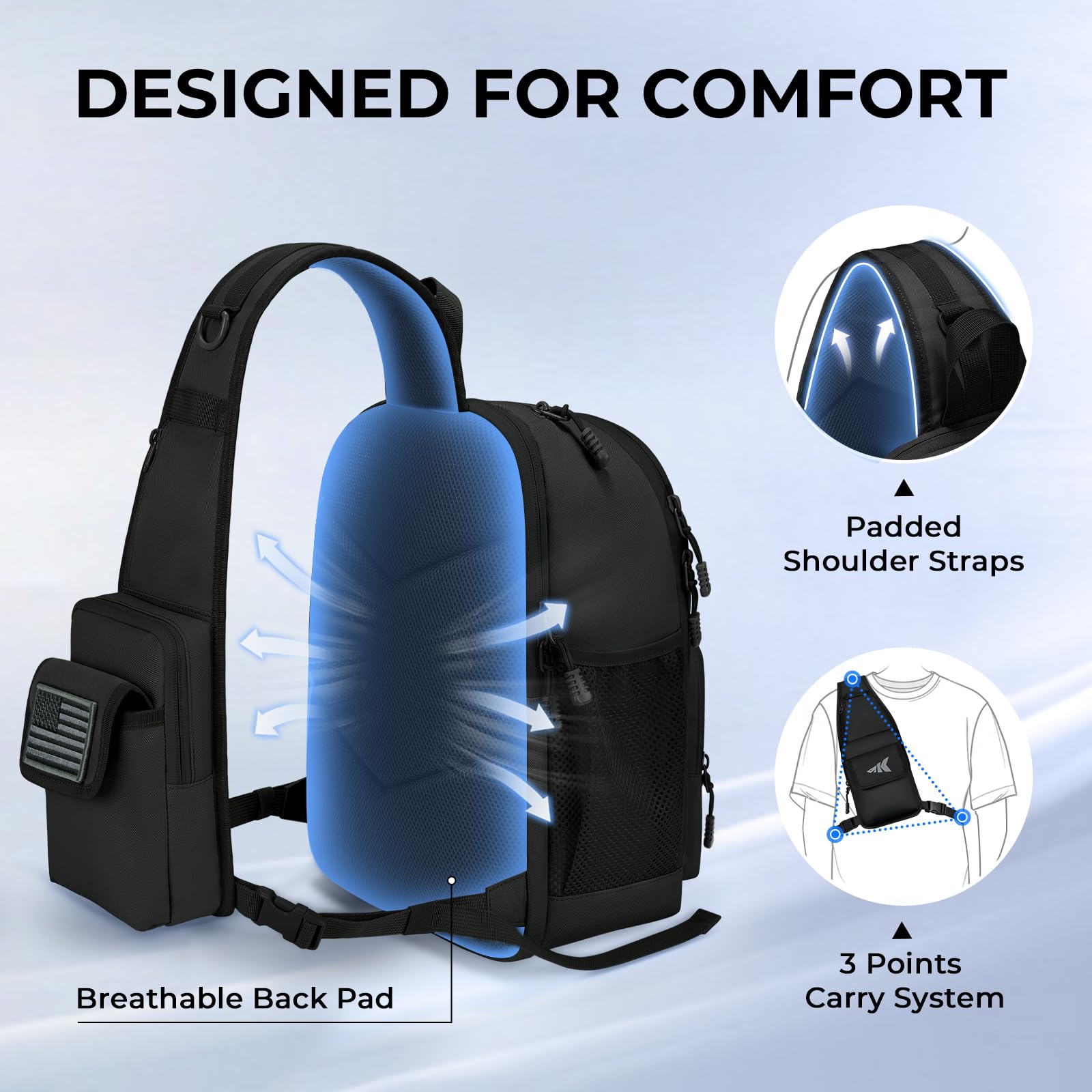KastKing Karryall Fishing Sling Tackle Bag with 2 Tackle Trays - Waterproof Tactical Fishing Gear Storage Organizer for Bass, Trout & Saltwater Fishing - Perfect for Boat, Shore & Kayak Anglers