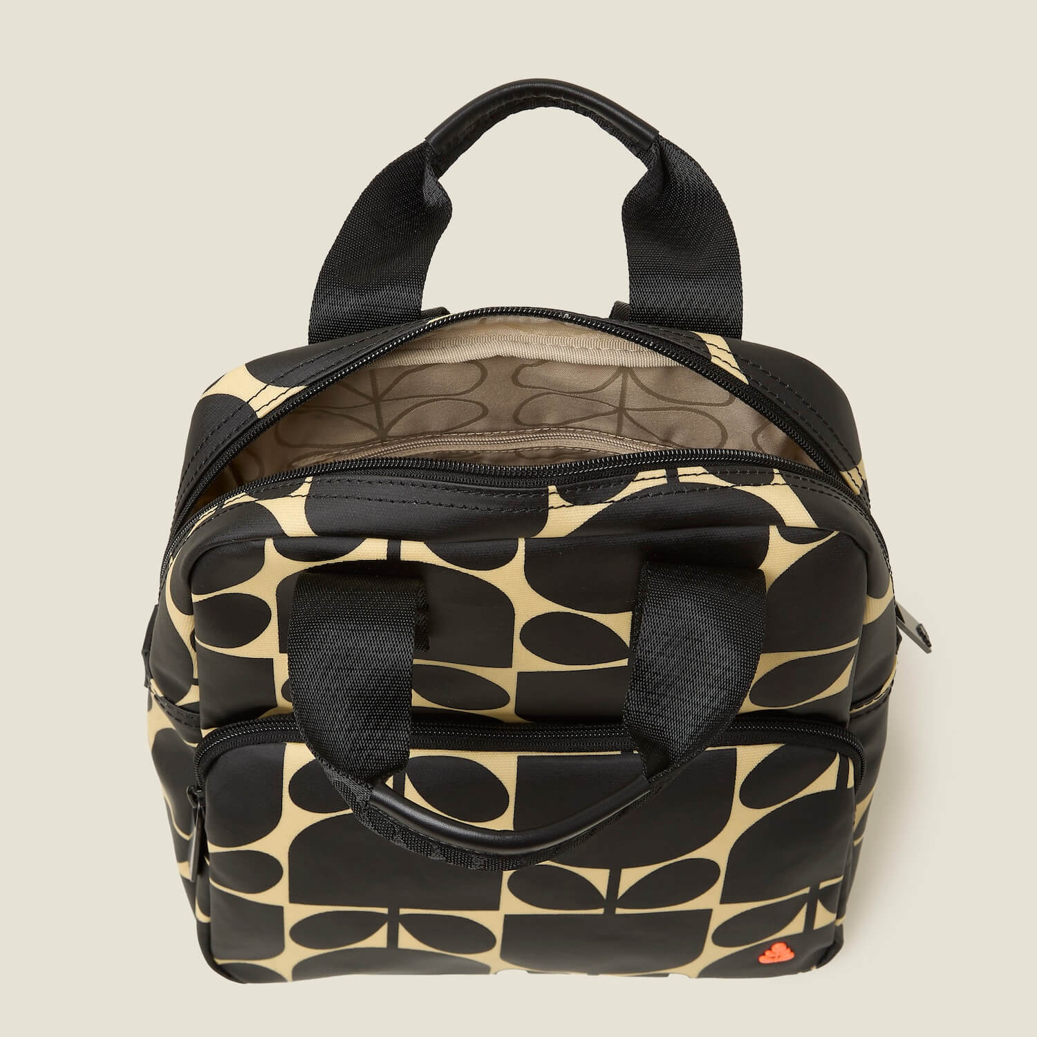 Mini Lotta Backpack - Stylish Block Flower Monochrome Design for Women & Teens | Perfect for School, Travel & Everyday Use