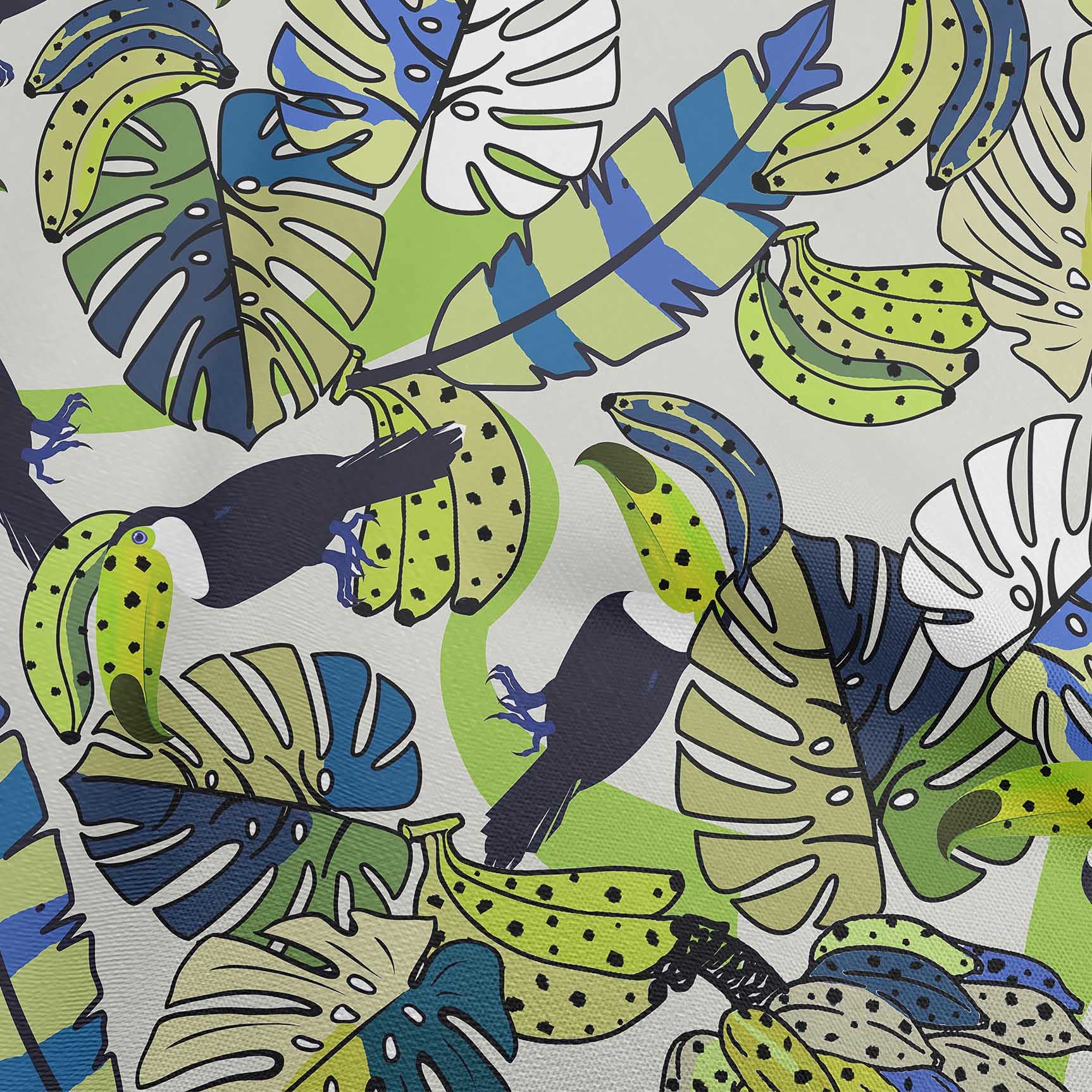 oneOone Rayon Green Fabric with Printed Leaves - 56 Inch Wide Sewing Material by The Yard for DIY Clothing, Dresses, Curtains & Home Decor Projects