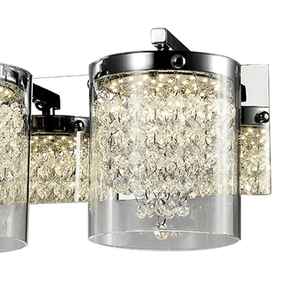 ZP88 Modern 3-Light LED Bathroom Vanity Light Fixture - Brushed Chrome Finish - Perfect for Bathroom, Powder Room & Dressing Area Makeup Lighting