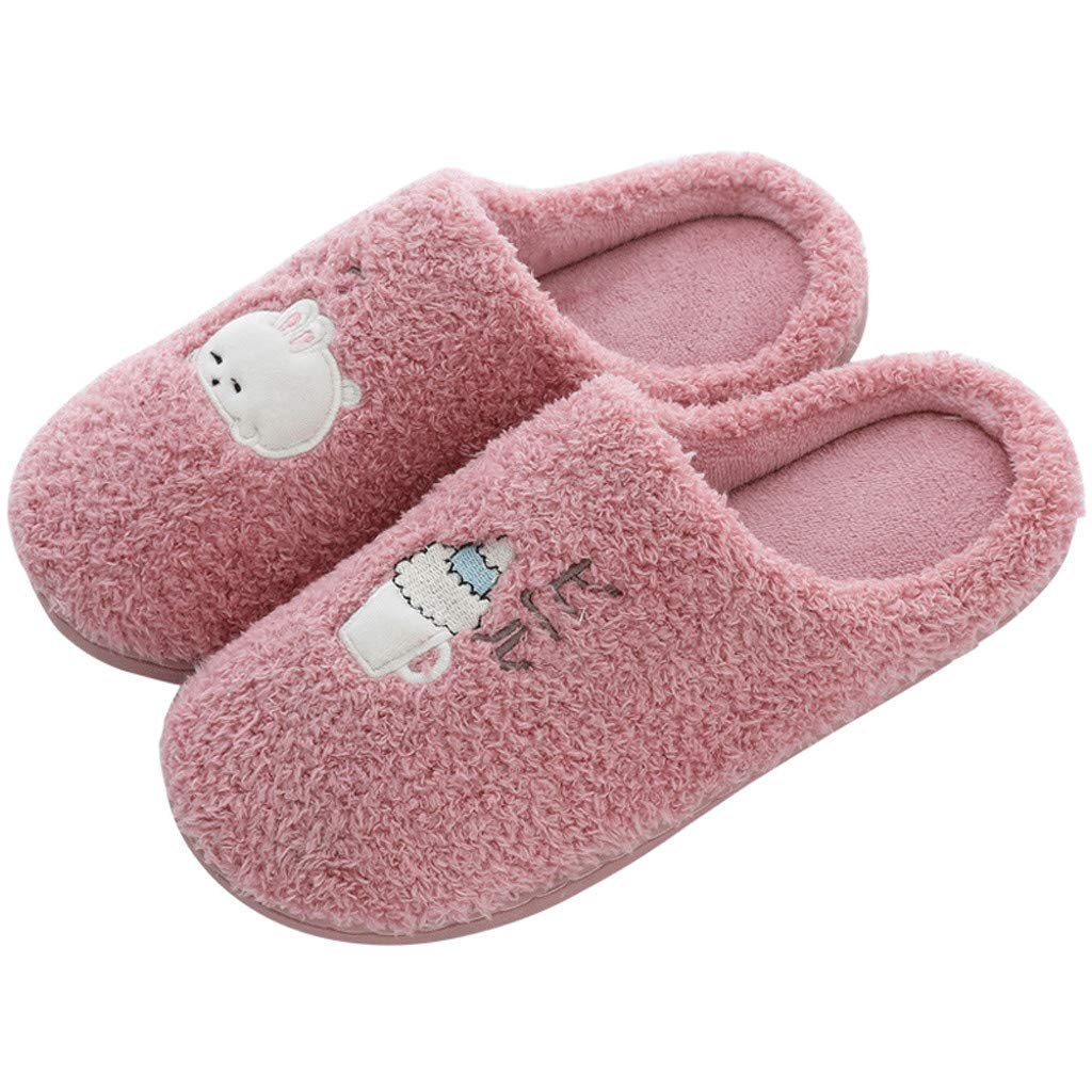 Women's Memory Foam House Slippers - Plush Fleece Lined & Anti-Skid for Indoor/Outdoor Comfort