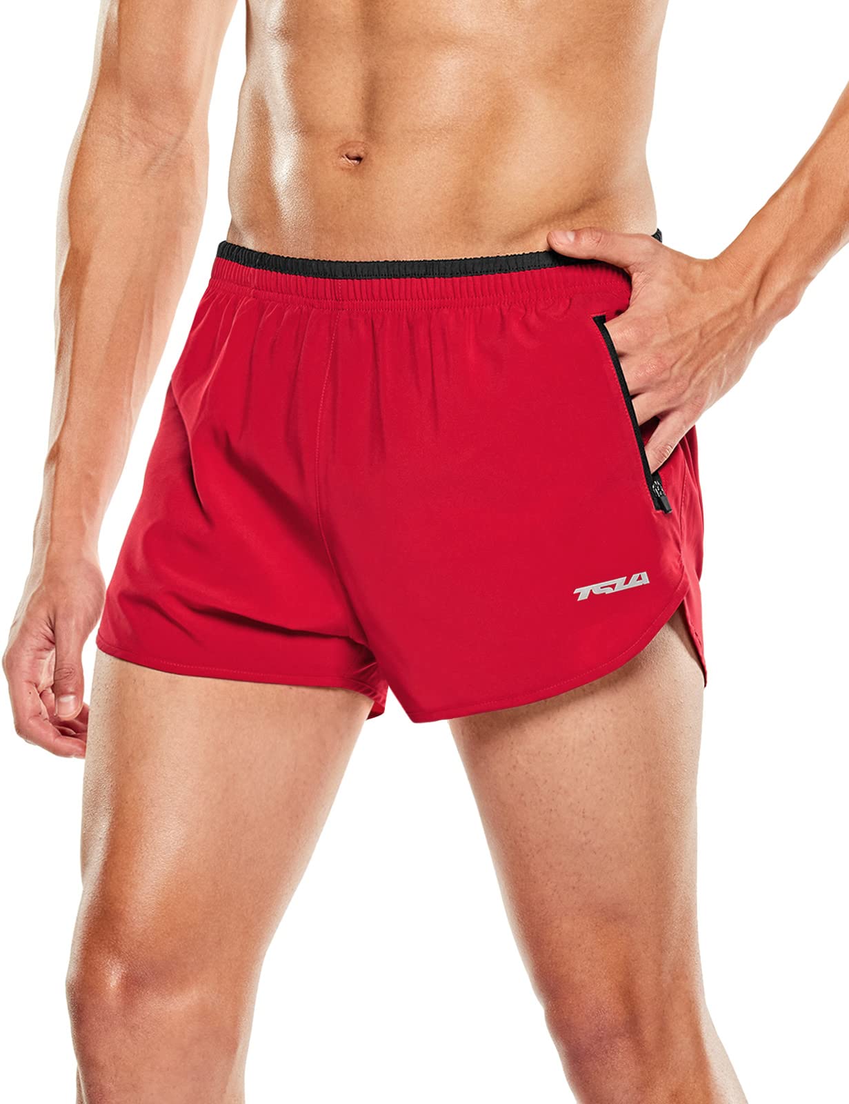 TSLA Men's 3 Inch Quick Dry Running Shorts - Breathable Mesh Workout Shorts for Jogging, Gym & Marathon Training - Lightweight Athletic Shorts for Men's Activewear