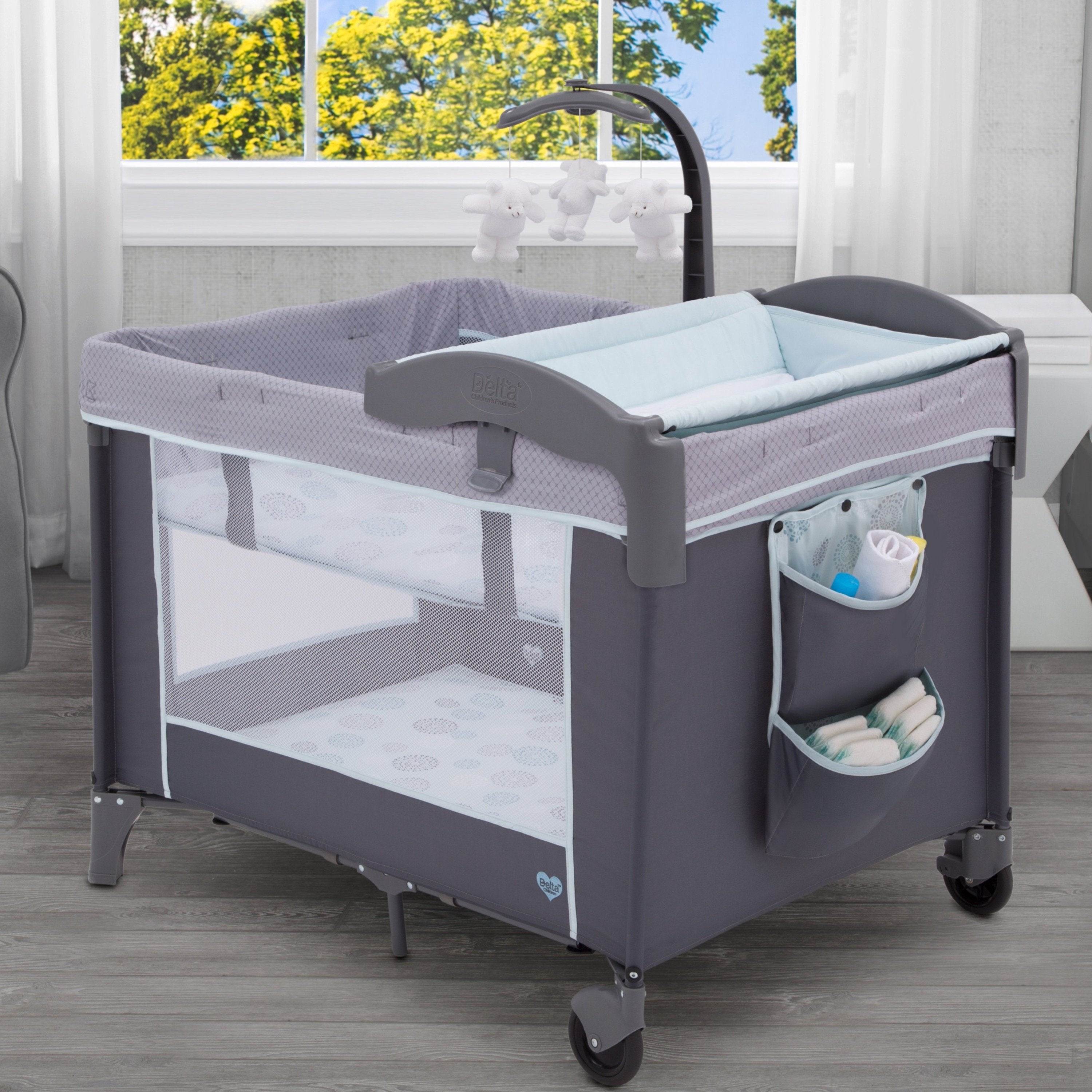 LX Deluxe Portable Baby Play Yard with Removable Bassinet & Changing Table - Safe Playpen for Infants & Toddlers - Ideal for Home, Travel, and Daycare Use
