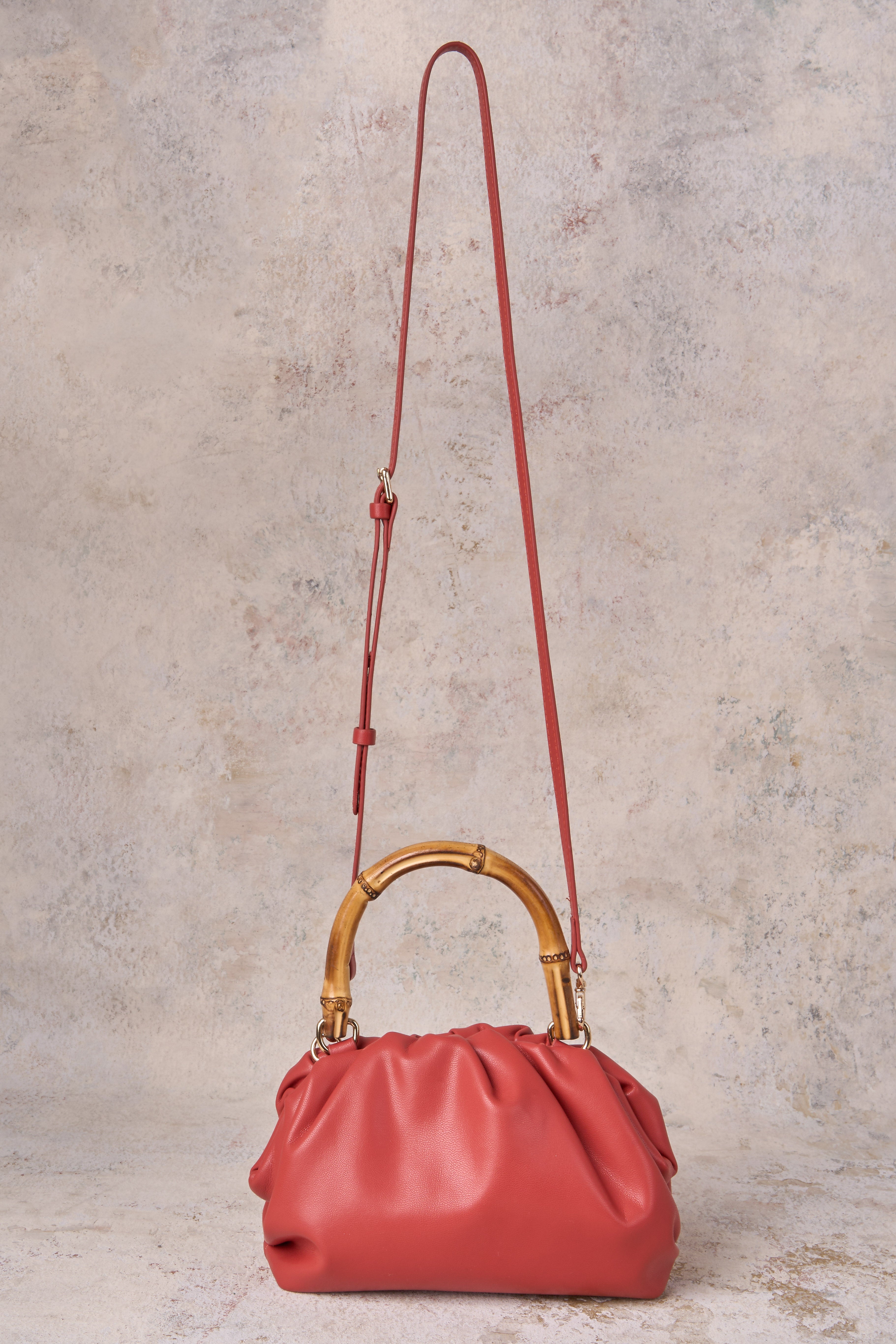 Eco-Friendly Bamboo Top Handle Bag in Terracotta - Sustainable Fashion Accessory for Women | Perfect for Work, Travel, and Everyday Use
