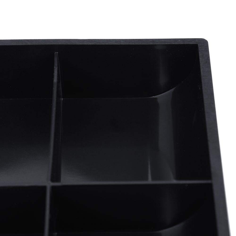 Black Cash Box Drawer Insert Tray - 3 Bill Compartment Money Storage Organizer for Petty Cash | Replacement Register Tray for Business, Retail Stores & Home Office Use