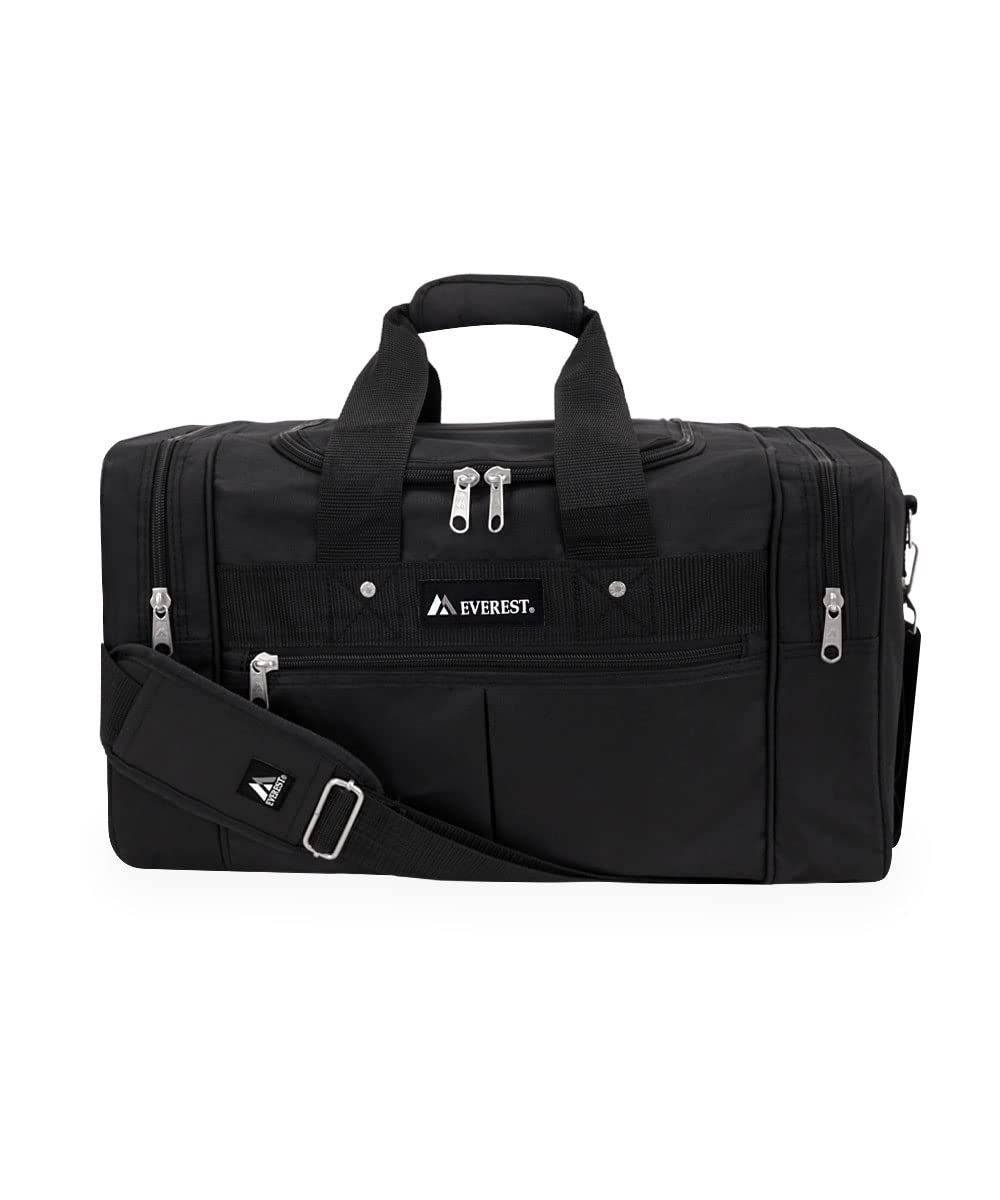 Everest Expandable Luggage Suitcase - Lightweight Durable Travel Bag with Spinner Wheels, Black, One Size - Perfect for Air Travel, Business Trips & Vacation Packing