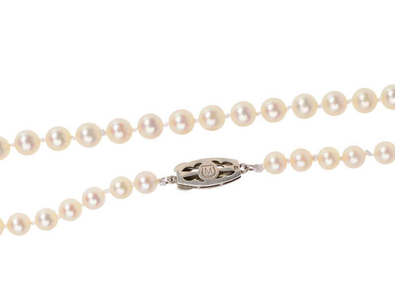 Luxury Mikimoto Akoya Saltwater Pearl Necklace - 17.5 Inch Cultured Pearl Strand for Women | Perfect for Weddings, Anniversaries & Formal Occasions