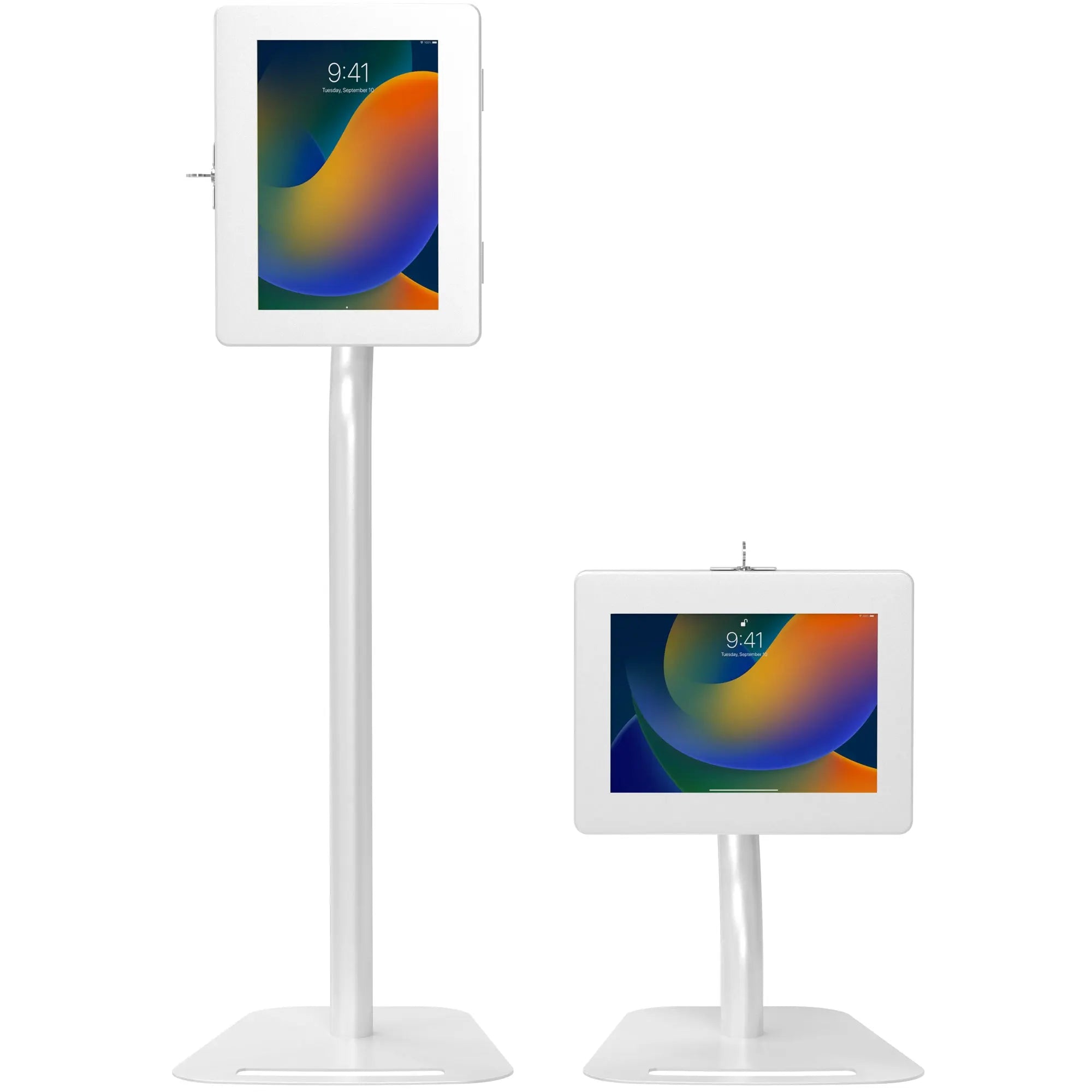 Adjustable Height Floor to Desk Security Kiosk - Premium Standing Desk Converter for Office & Home Use - Ergonomic Workstation Solution for Laptops & Monitors