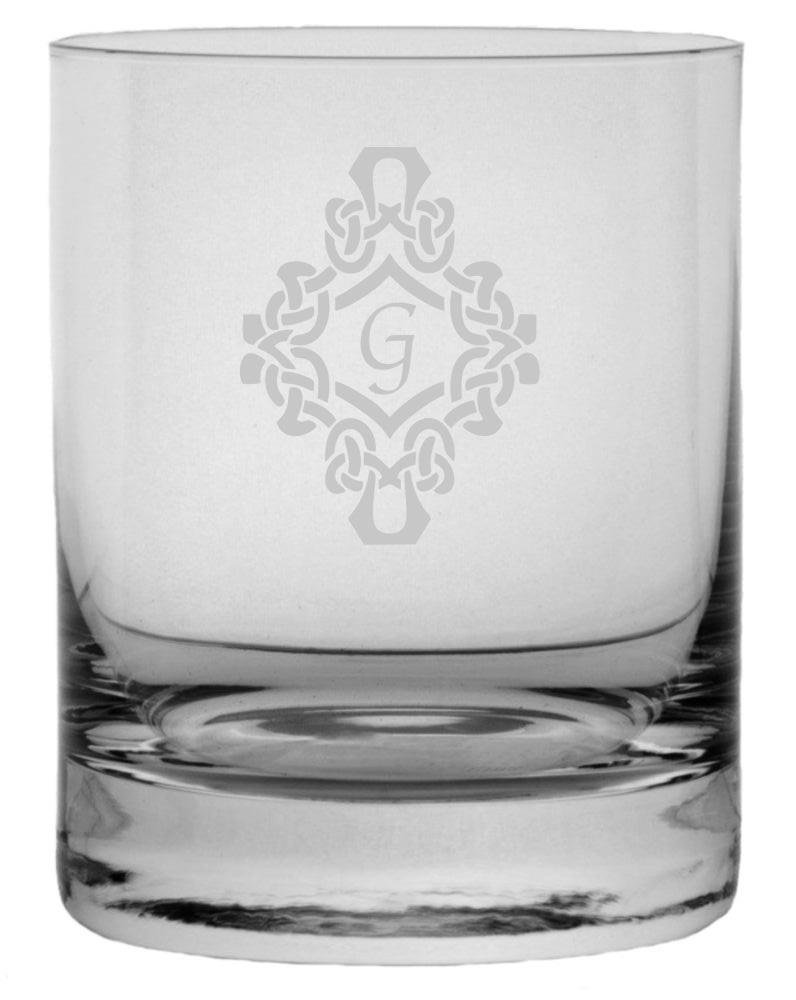 Monogrammed 11oz Crystal Rocks Glass - Letter G for Cocktails & Gifts