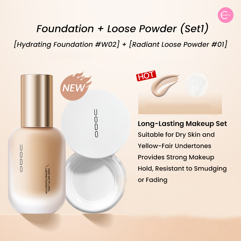 UODO Sheer Matte Setting Powder - Translucent Loose Powder for Oil Control & Shine-Free Finish | Perfect for Makeup Setting & All-Day Wear | Ideal for Oily Skin & Hot Weather