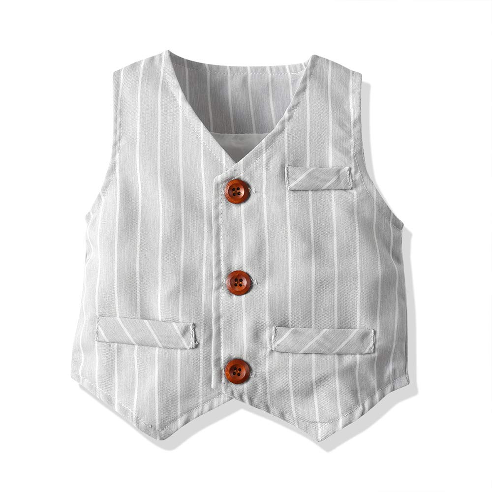 Joycebaby Toddler Baby Boy 3-Piece Tuxedo Suit Set - Formal Vest, Shirt & Pants for Weddings, Parties & Special Occasions