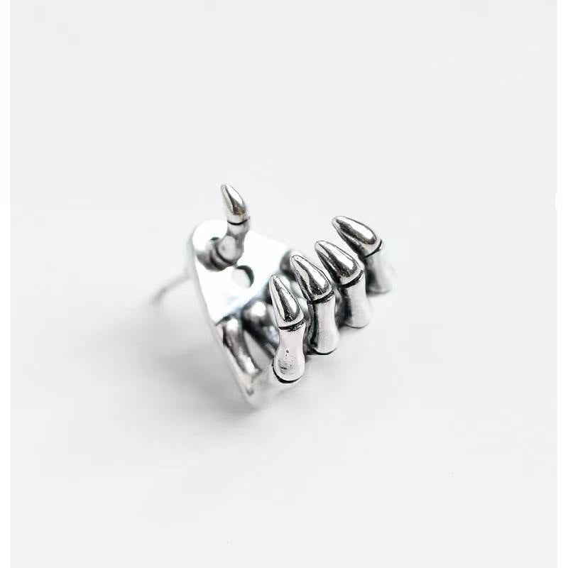 Grunge Punk Skeleton Claw Hand Stud Earrings for Women | Gothic Jewelry FU4014 | Perfect for Halloween, Rock Concerts & Alternative Fashion