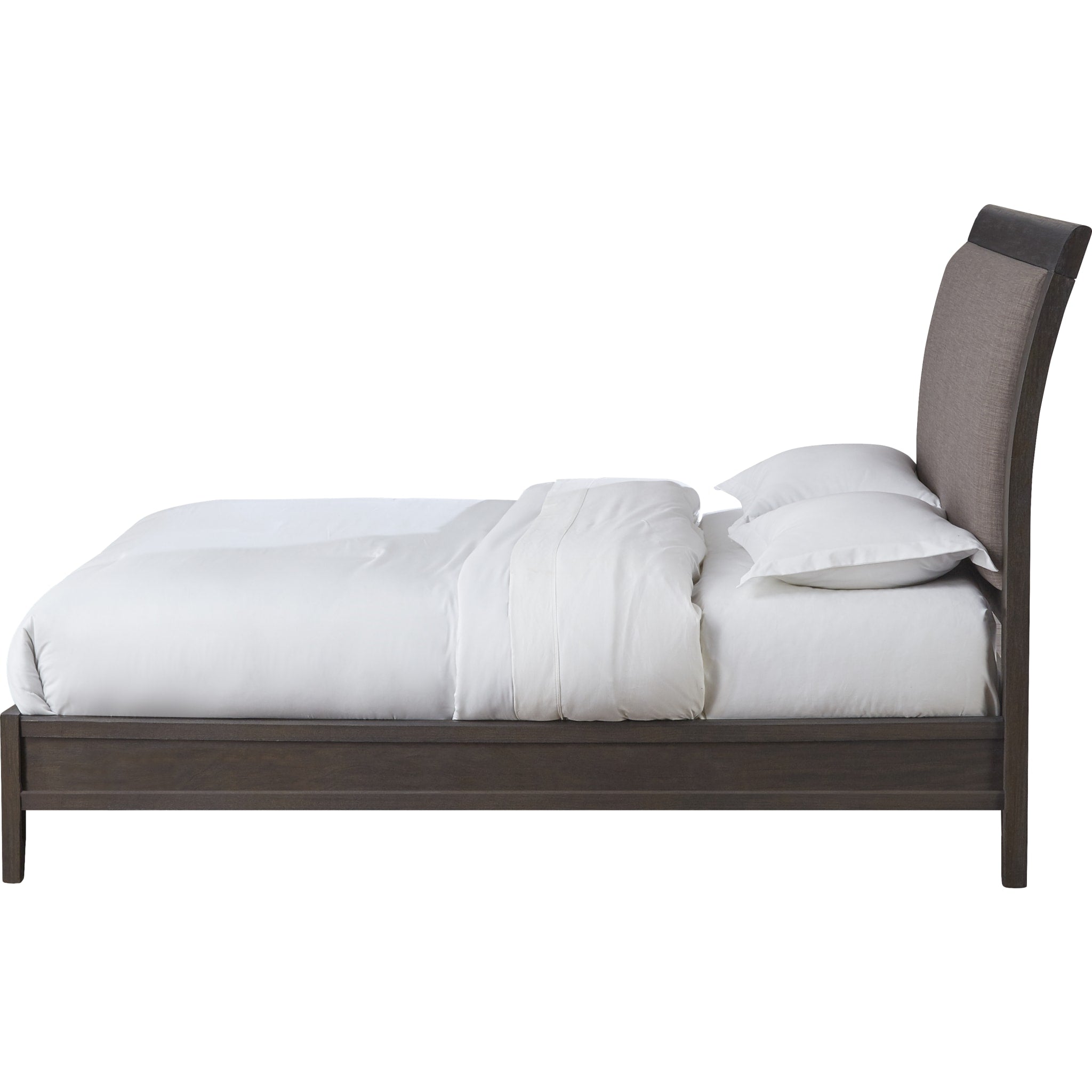 City II Upholstered Sleigh Bed Frame in Basalt Gray - Queen Size Modern Platform Bed with Tufted Headboard - Perfect for Master Bedroom & Guest Room Decor
