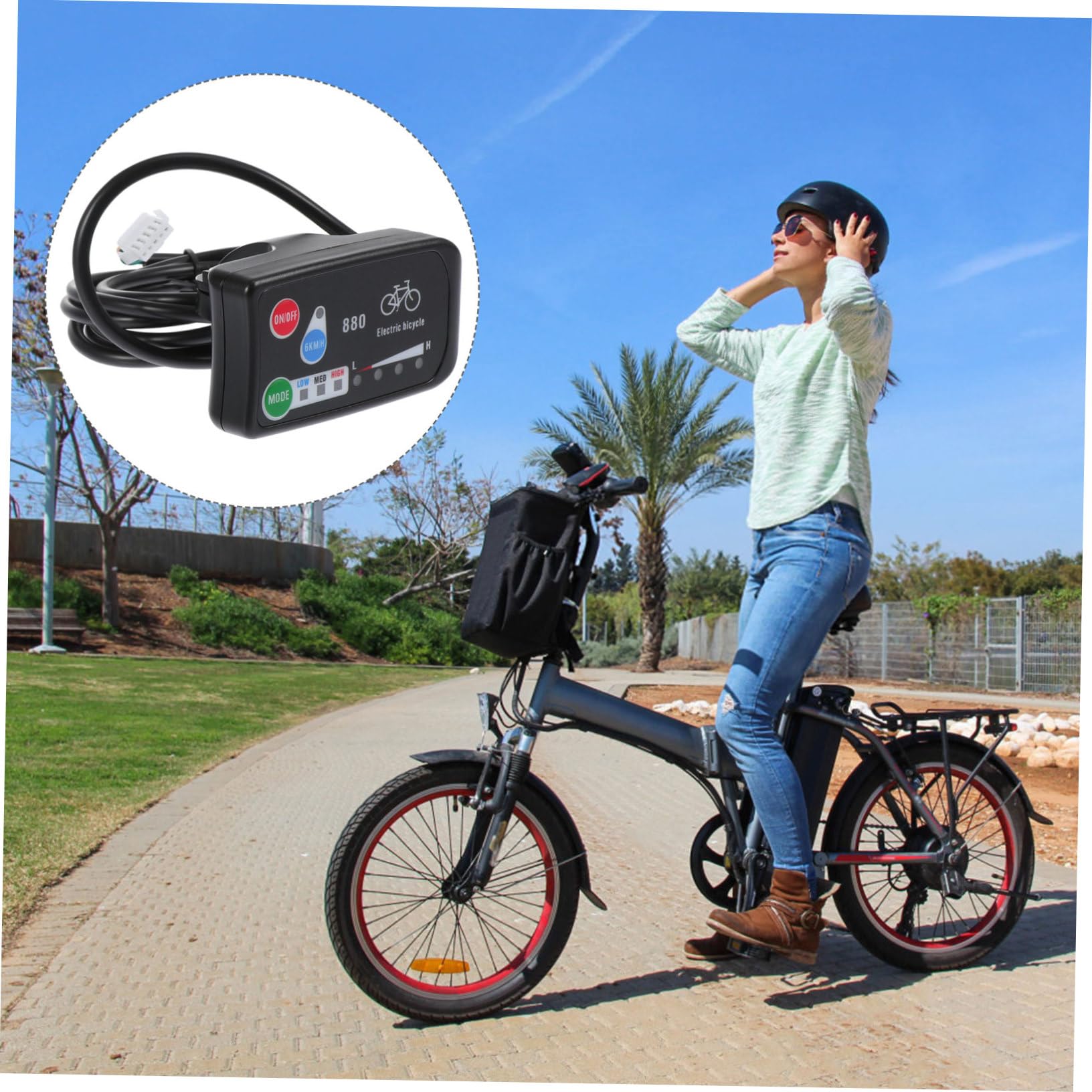 SKISUNO Electric Bike Controller - Waterproof LED Display Panel with ABS Material, Battery Charge Status Monitoring for E-Bikes | Perfect for Commuting, Off-Roading & Urban Riding