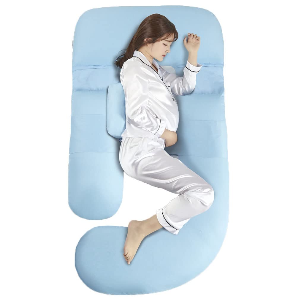 U-Shaped Pregnancy Pillow - Full Body Maternity Support Pillow with Detachable Cotton Cover for Back, Neck & Belly Pain Relief - Perfect for Sleeping Comfort During Pregnancy & Postpartum Recovery