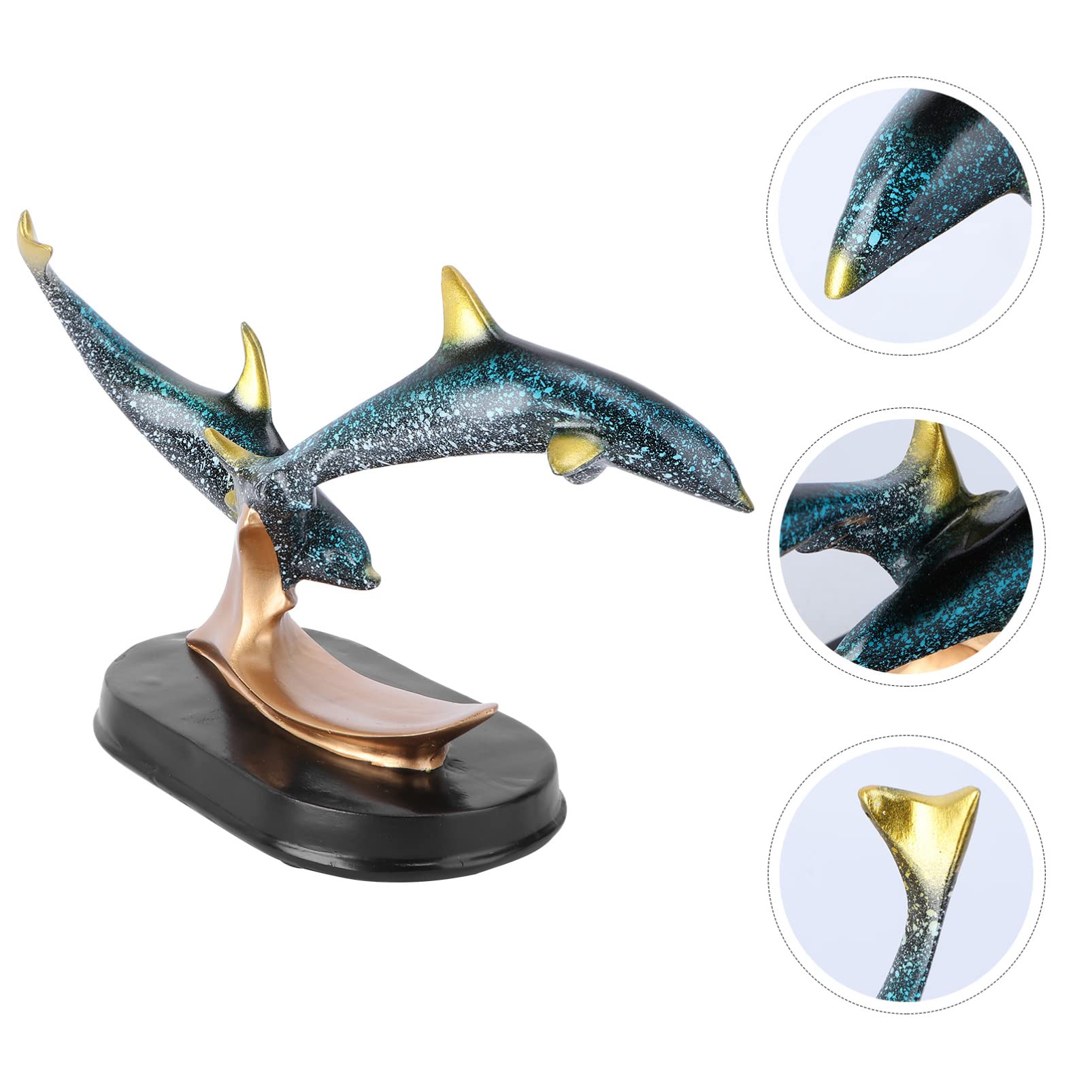 Dolphin Resin Tabletop Ornament - Handcrafted Home & Office Decor for Desktop, Shelf, or Bookshelf - Perfect for Beach House, Coastal Theme, or Ocean Lover's Gift